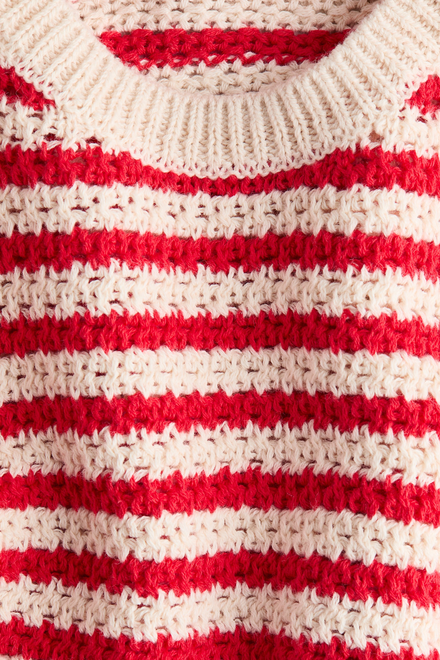 Cotton jumper - Light beige/Red striped - 5