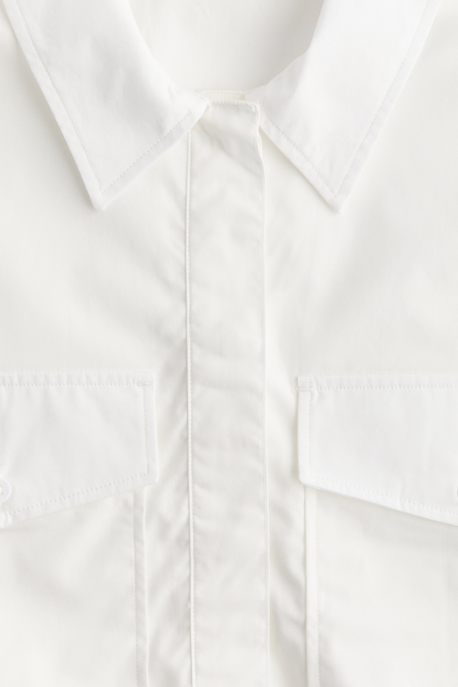 Cropped cargo shirt - White/Light blue/Black/Dark beige - 4