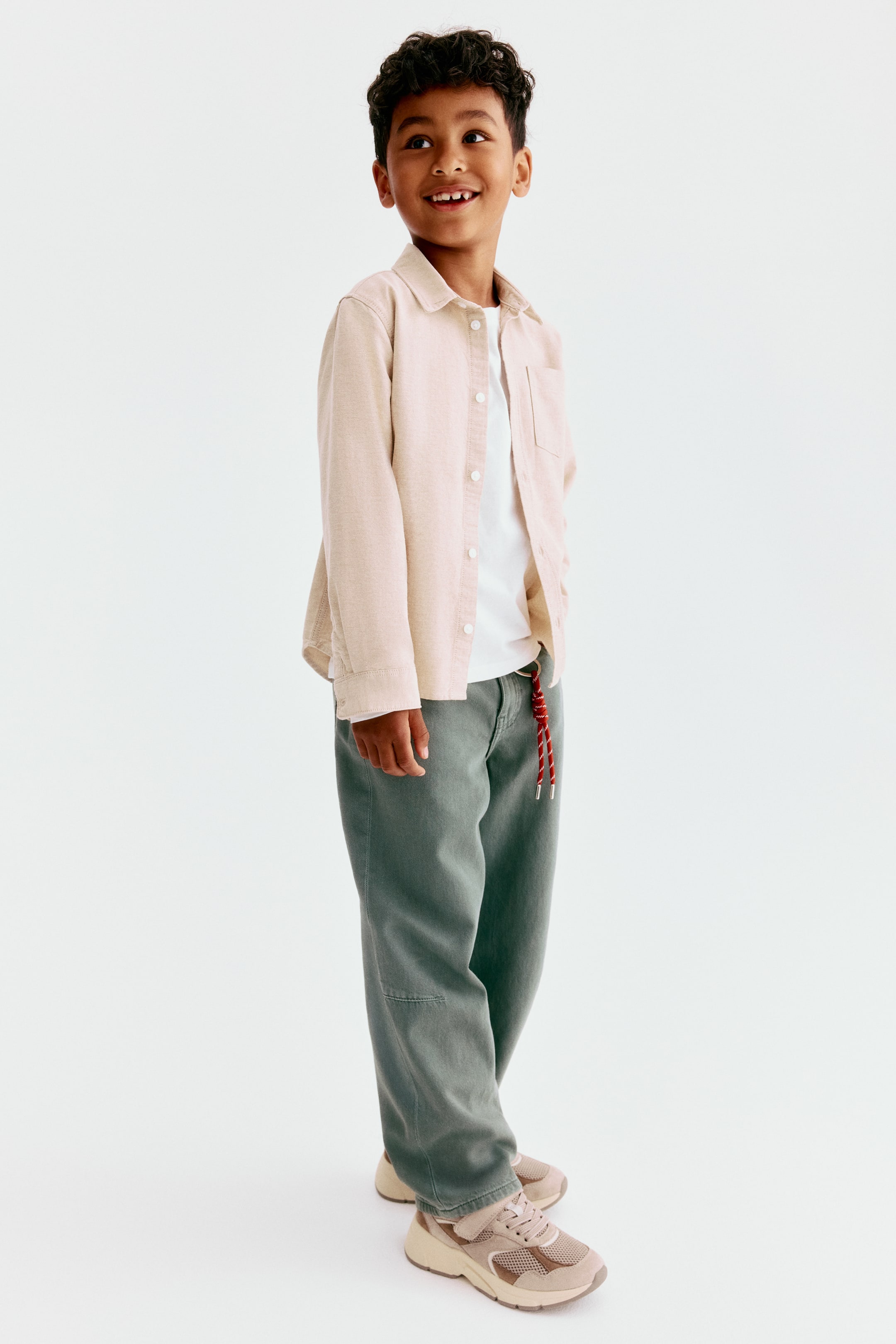 Pantalon tonneau en sergé