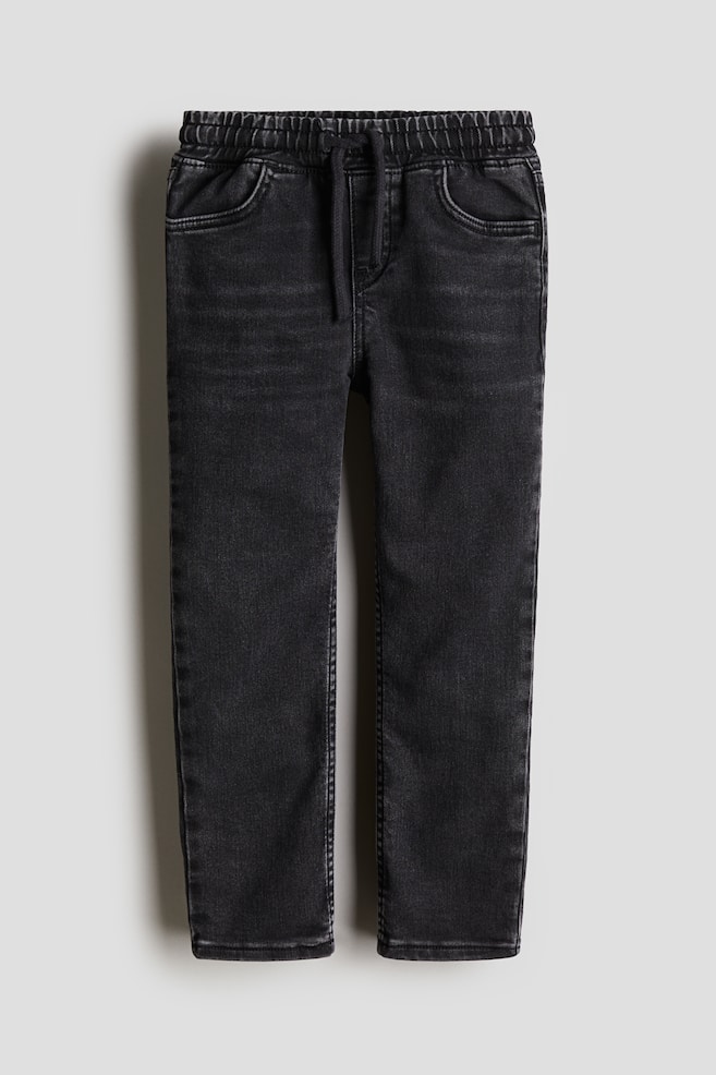 Pantalon de jogging en denim de coton - Gris foncé/Gris denim clair - 1