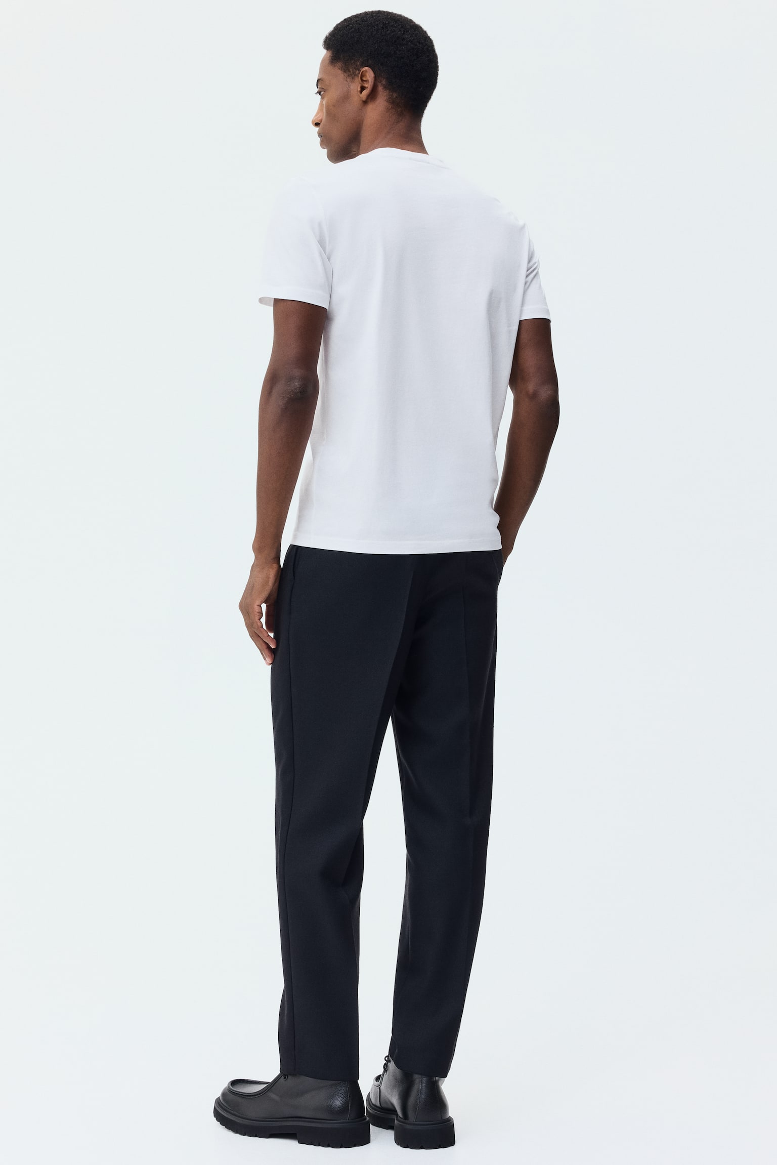 Slim Fit Pima cotton T-shirt - White/White/Black/Navy blue/Grey marl/Light grey marl - 5