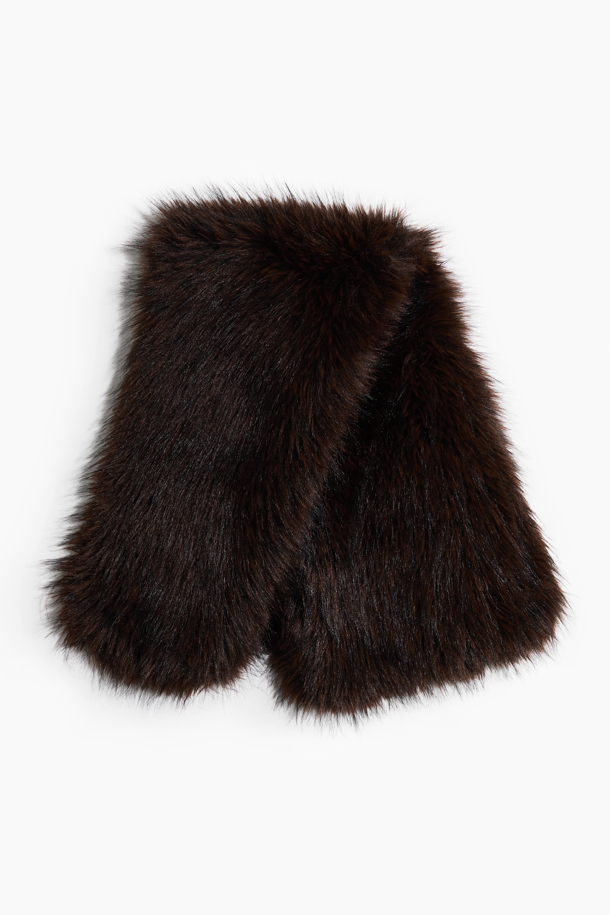 Fluffy shawl collar - Dark brown