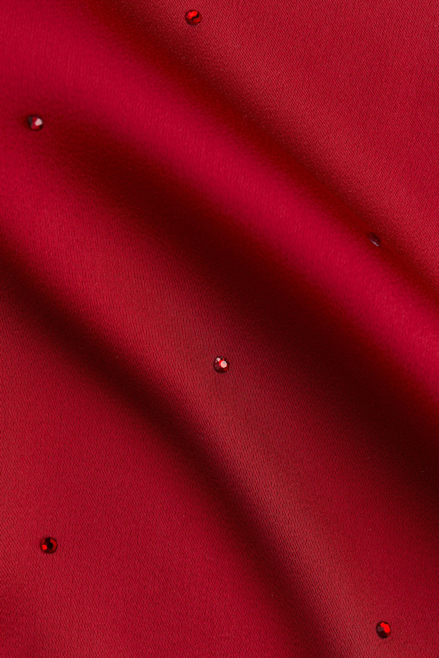 Camicia da pigiama in satin decorata - Rosso scuro - 5