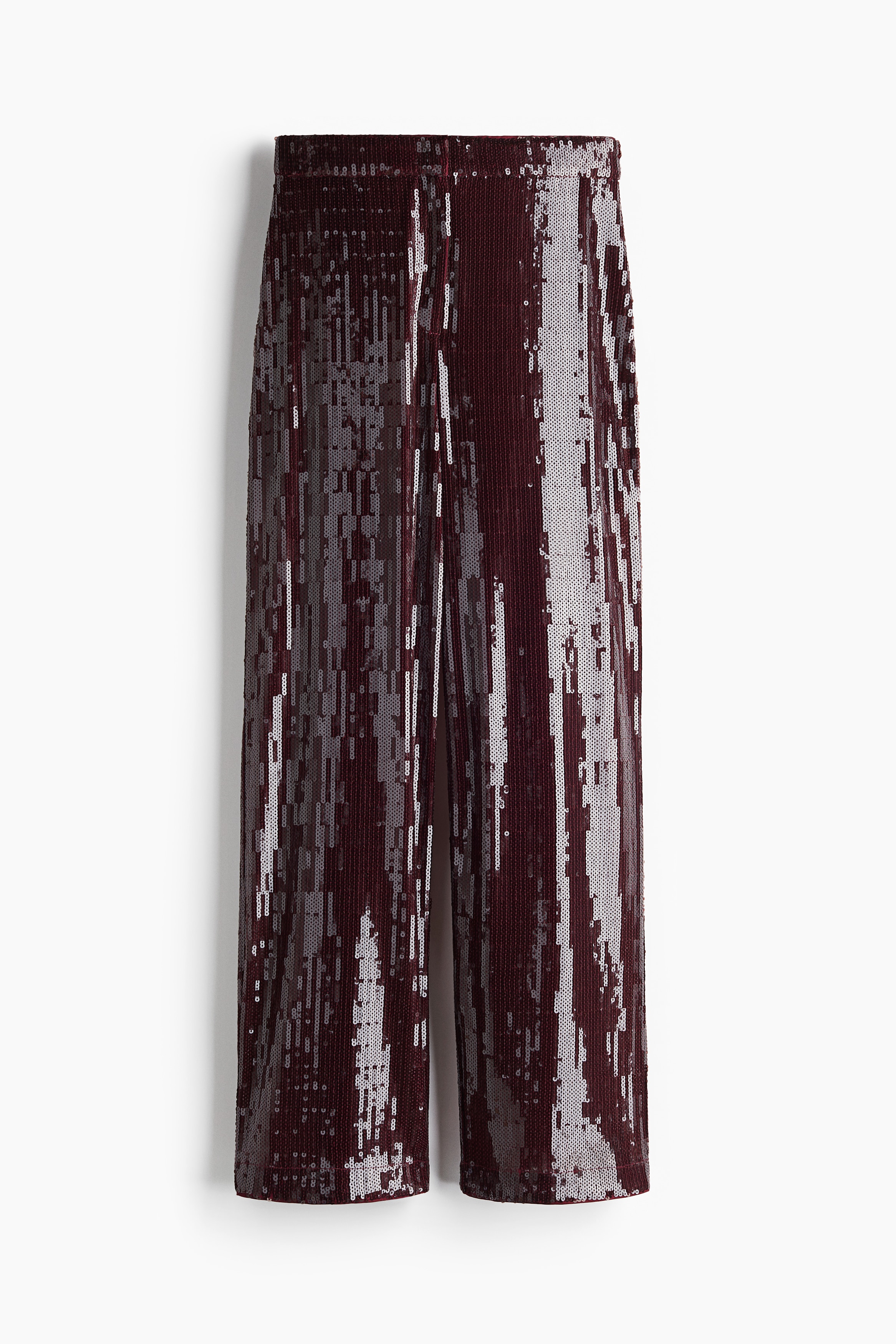 Ladies - Burgundy Sequined trousers - Size: 20  - H&M