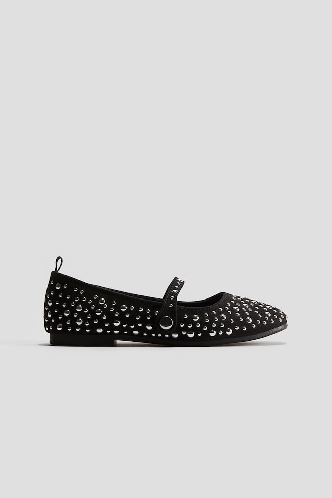 Ballerinas mit Nietendetails - Schwarz - 1