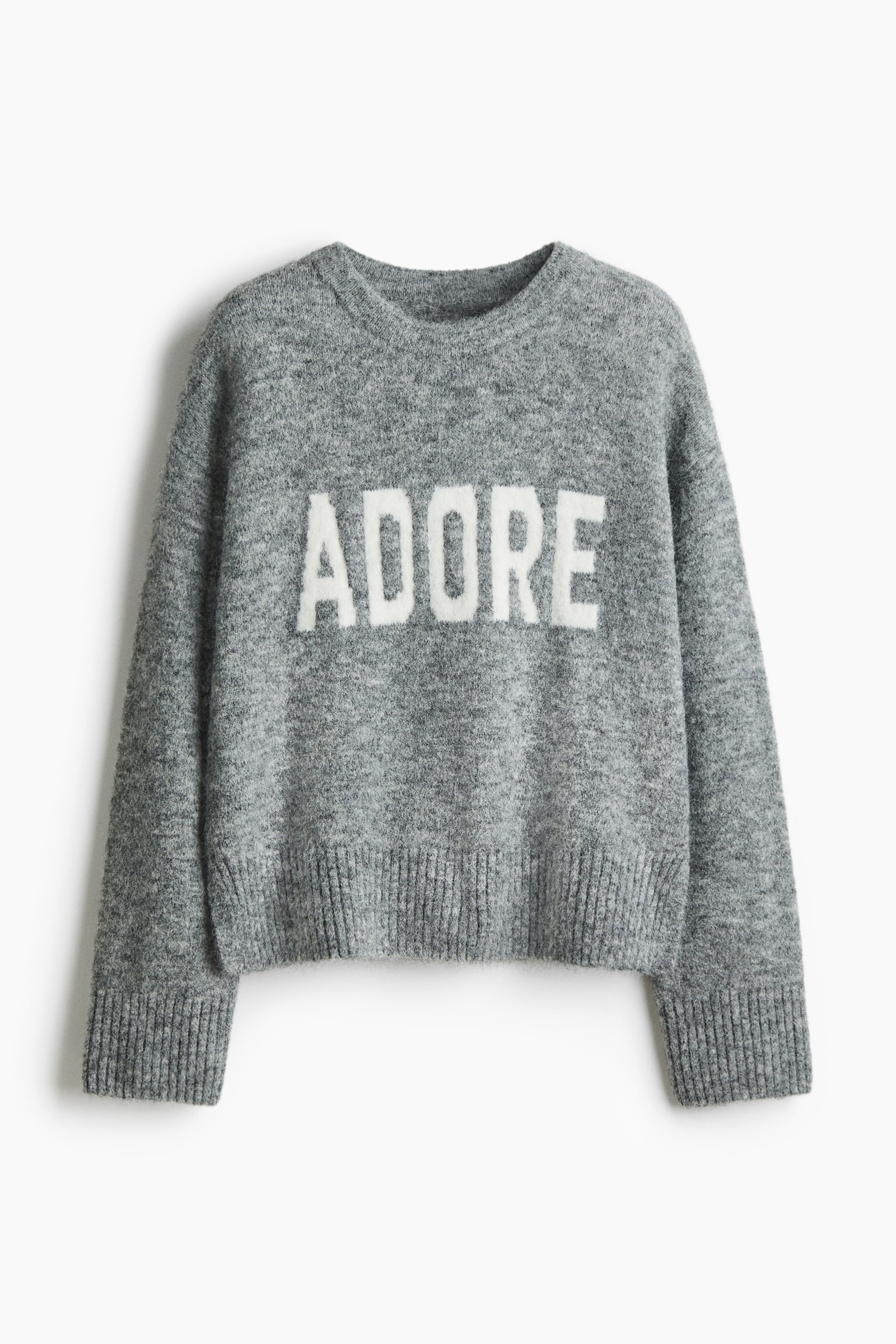 Jacquard-motif jumper - Grey marl/Adore - 2
