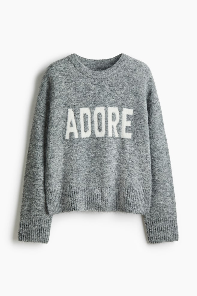 Jacquard-Motif Sweater - Gray melange/Adore/Light turquoise/Adore/Dark blue/Italia - 1