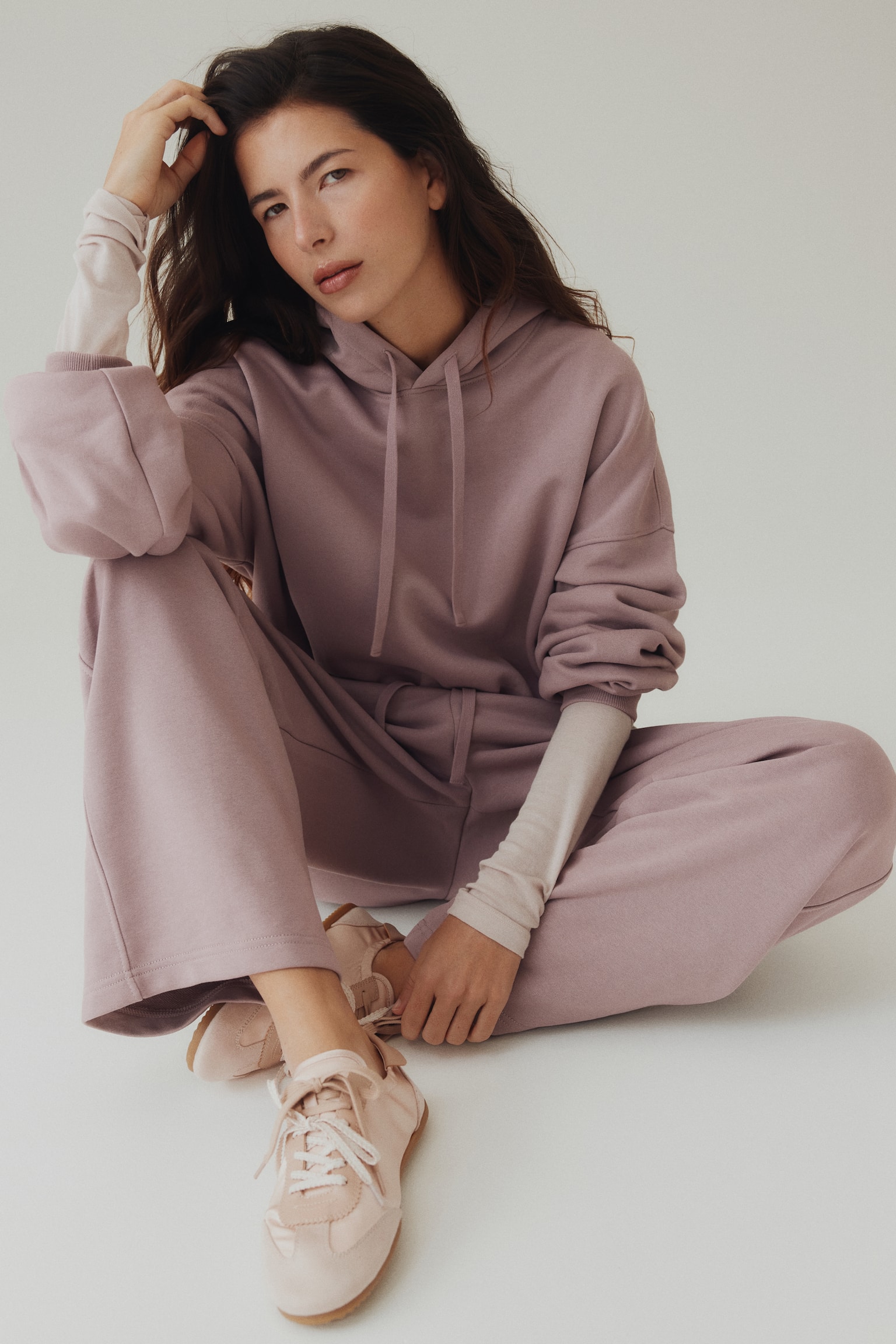 Pleat-front sweatpants - Dusty purple/Light grey marl/Black/Navy blue - 5