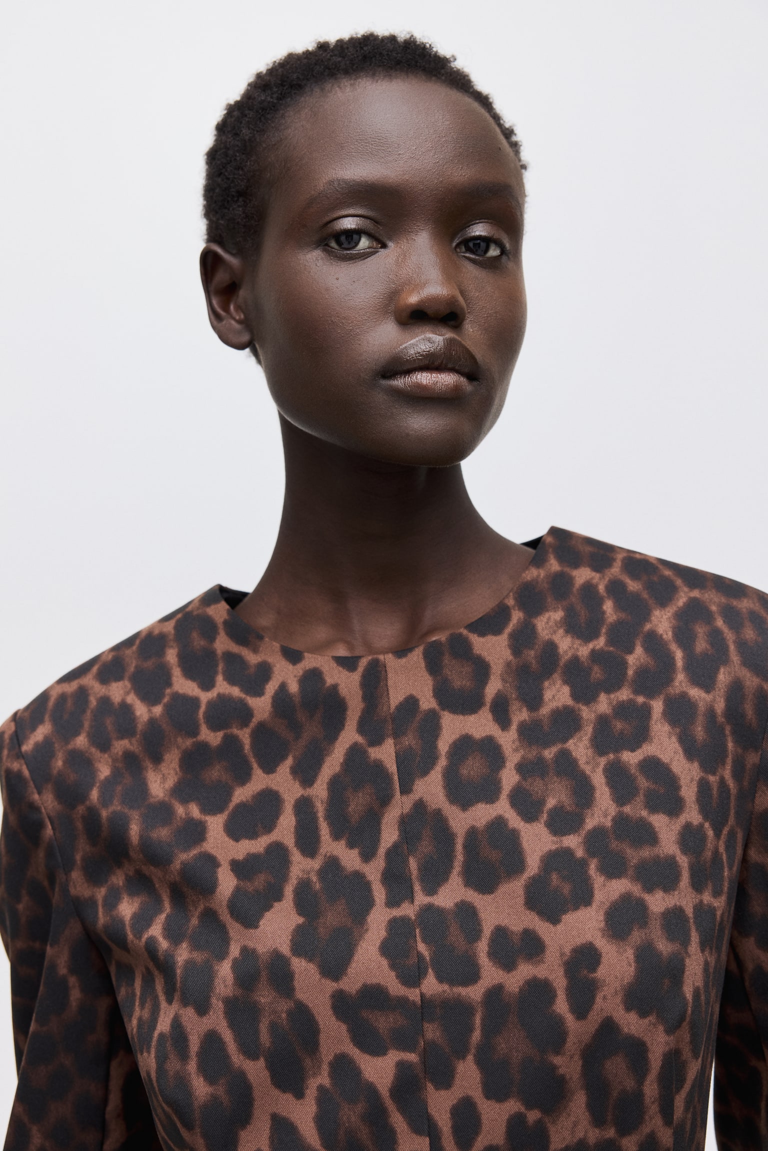 שמלה קצרה - שחור/מנומר/בורדו - 4