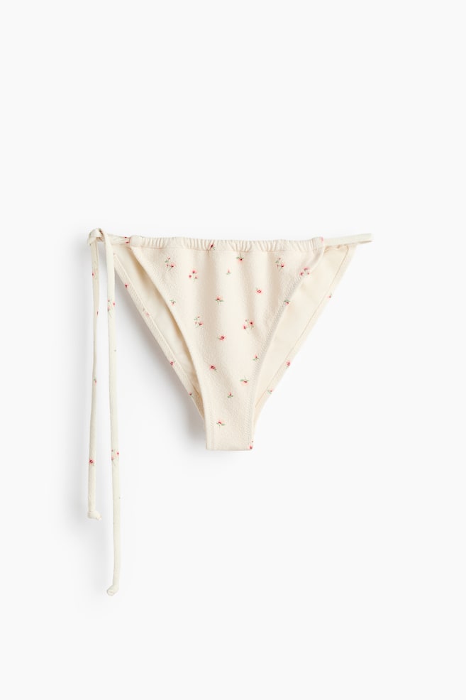 Cheeky Tie tanga bikini bottoms - Cream/Floral/Black/Polka dot - 1