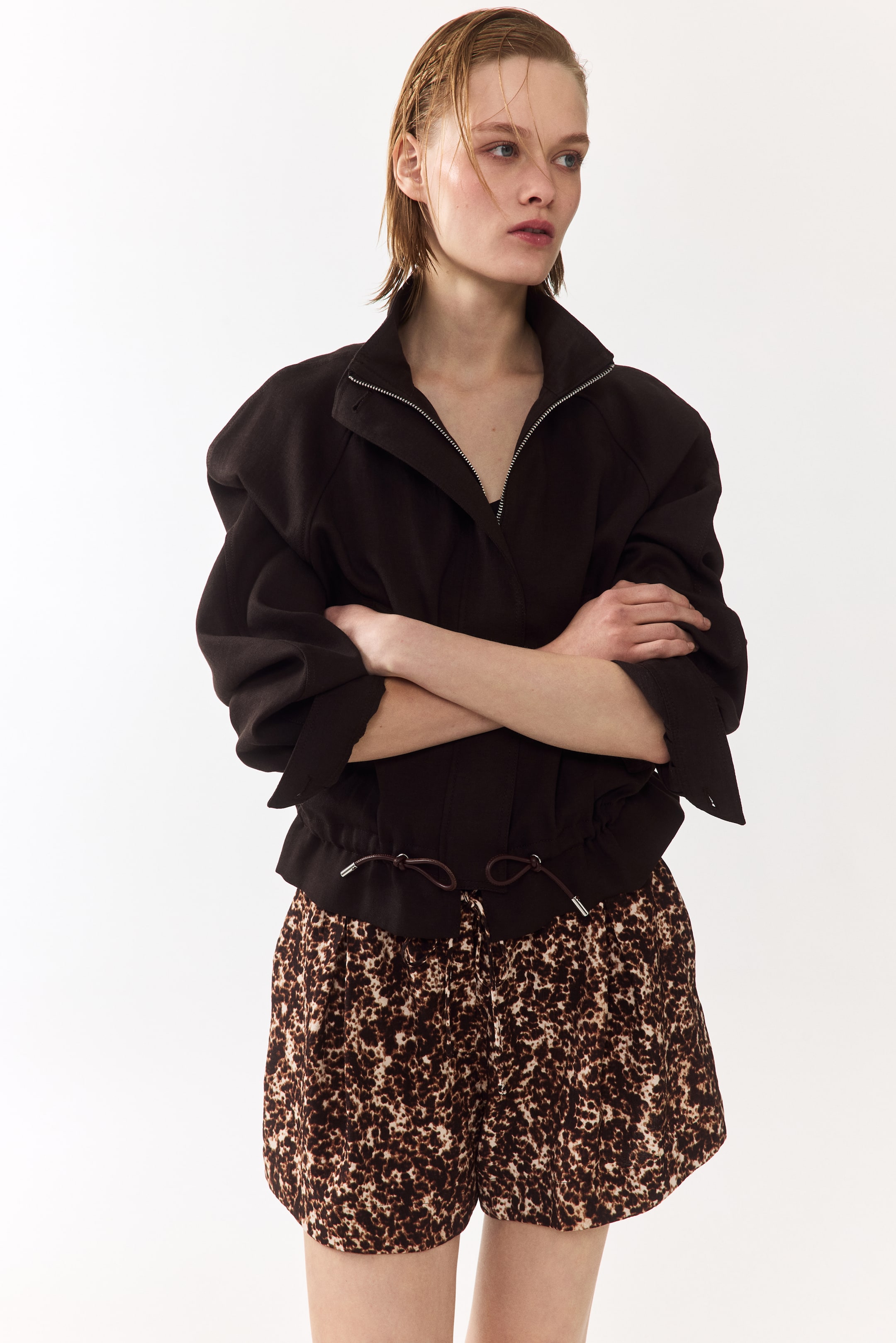 View larger image: Drawstring Shorts - Brown/patterned - Ladies | H&M US 1