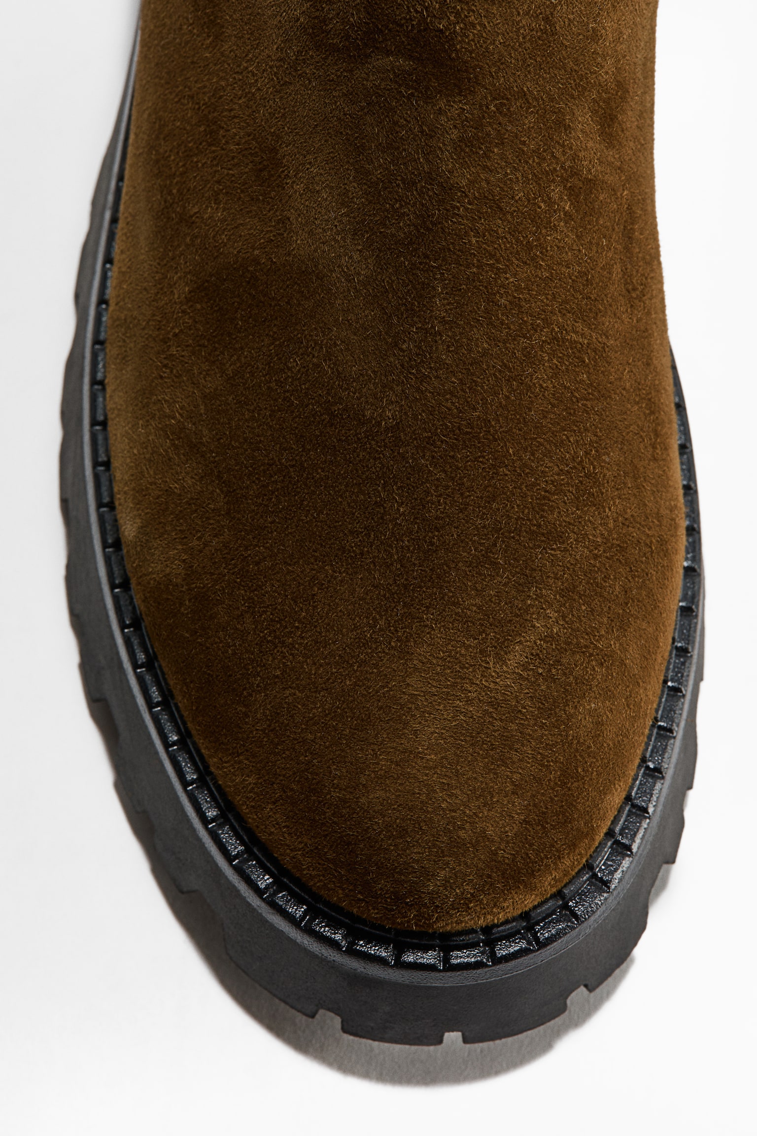 Женские ботинки H&M Chunky Leather Ankle, цвет: Тёмный хаки зелёный — фото 5