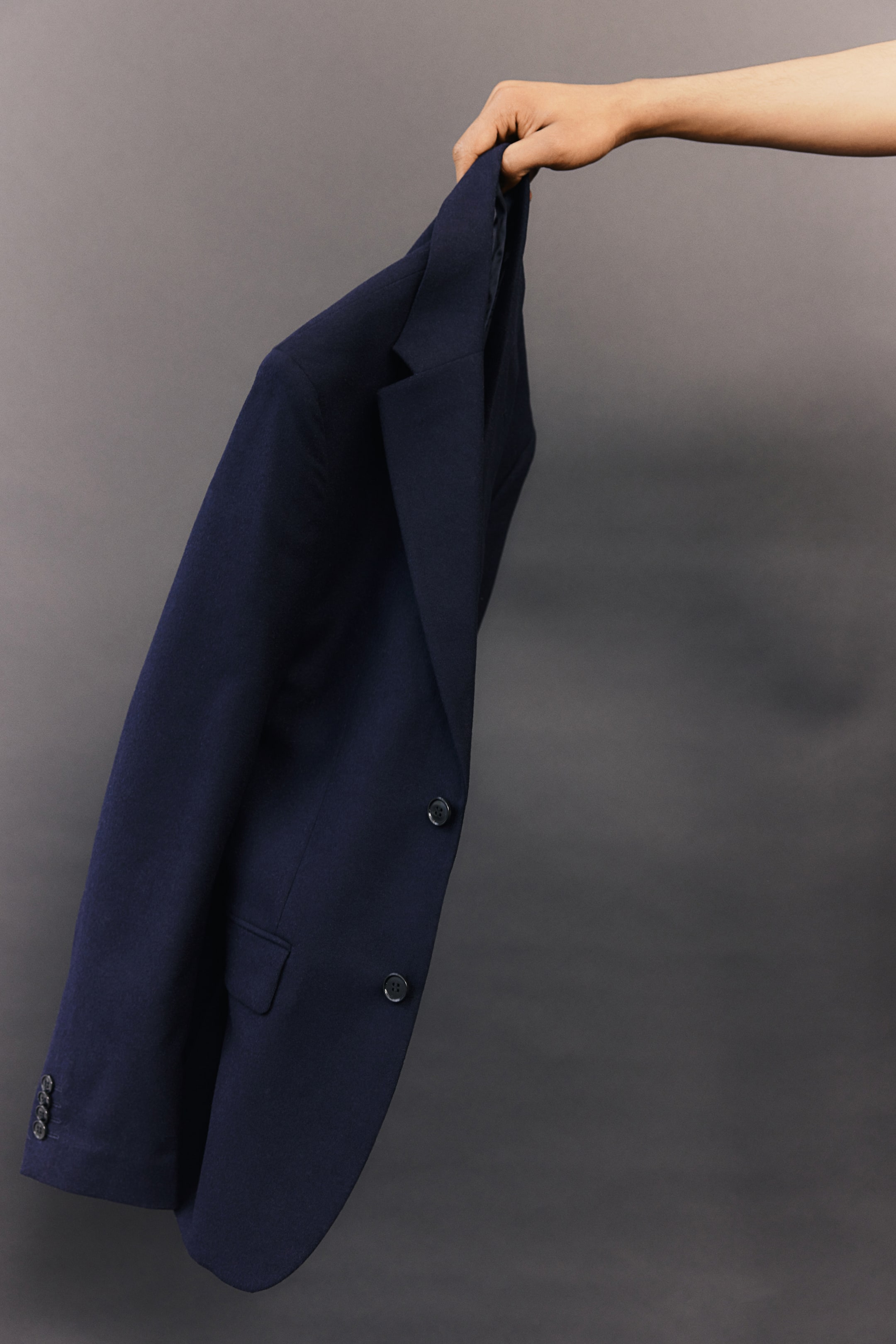 Regular Fit Wool-blend jacket - Navy blue - Men | H&M GB 3