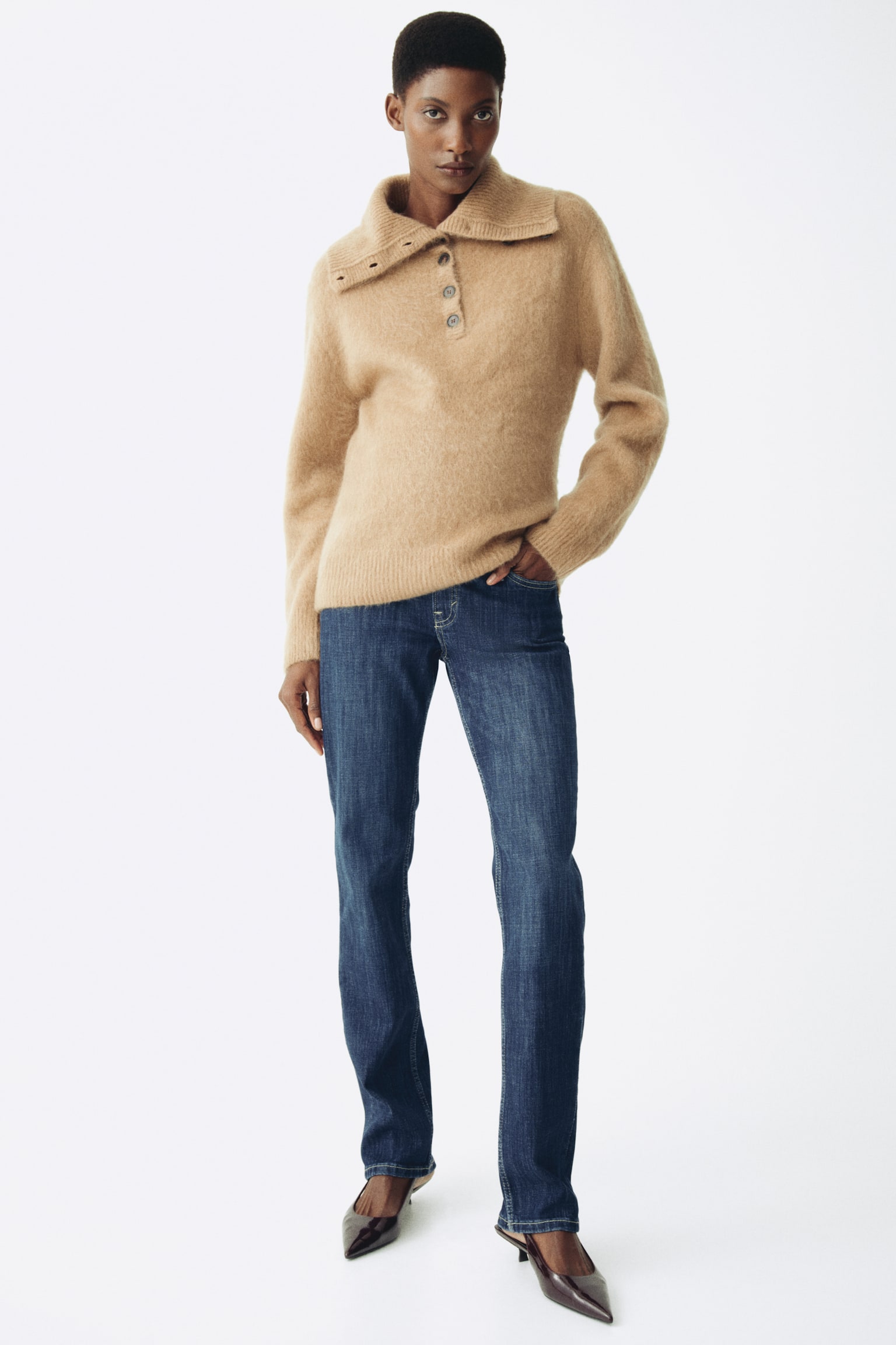 MAMA Slim Straight High Jeans - Dark denim blue/Dark denim grey - 4