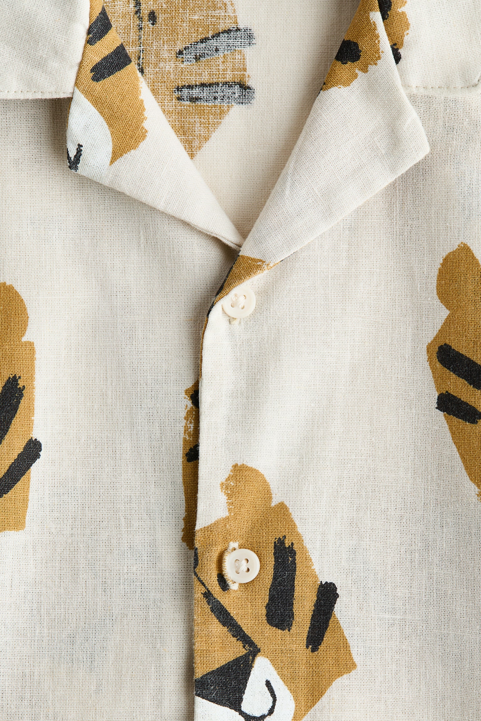 Camisa resort en mezcla de lino - Beige claro/Tigres/Azul oscuro/Rayado/Azul marino - 2