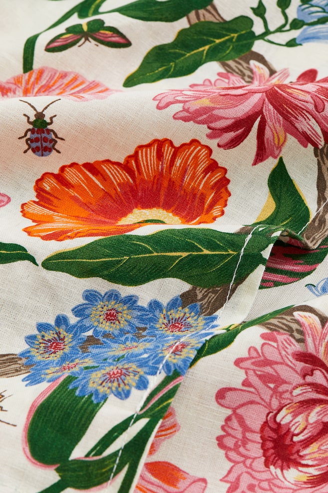 Patterned tablecloth - Natural white/Floral/Black/Floral/Pink/Floral - 2