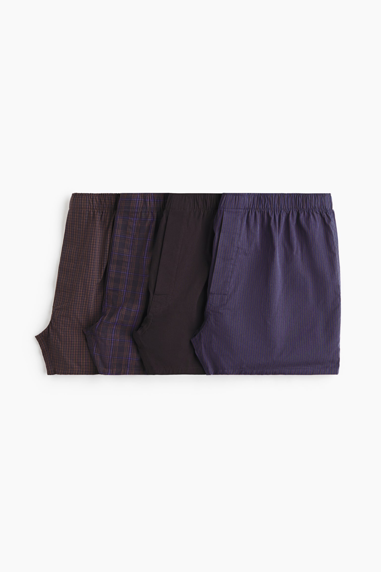 4-Pack Woven Boxer Shorts - Navy blue/checked/Dark blue/checked/Khaki green/checked/Black/white plaid/Black/checked/White/beige/dark khaki green/Dark turquoise/checked/Khaki green/checked/Gray/black/Light yellow/checked/Light blue/dark blue/Burgundy/plaid/Light blue/striped/Navy blue/patterned/Black/gray/Navy blue/striped/Pink/checked/Blue/plaid/Blue/checked/Purple/striped