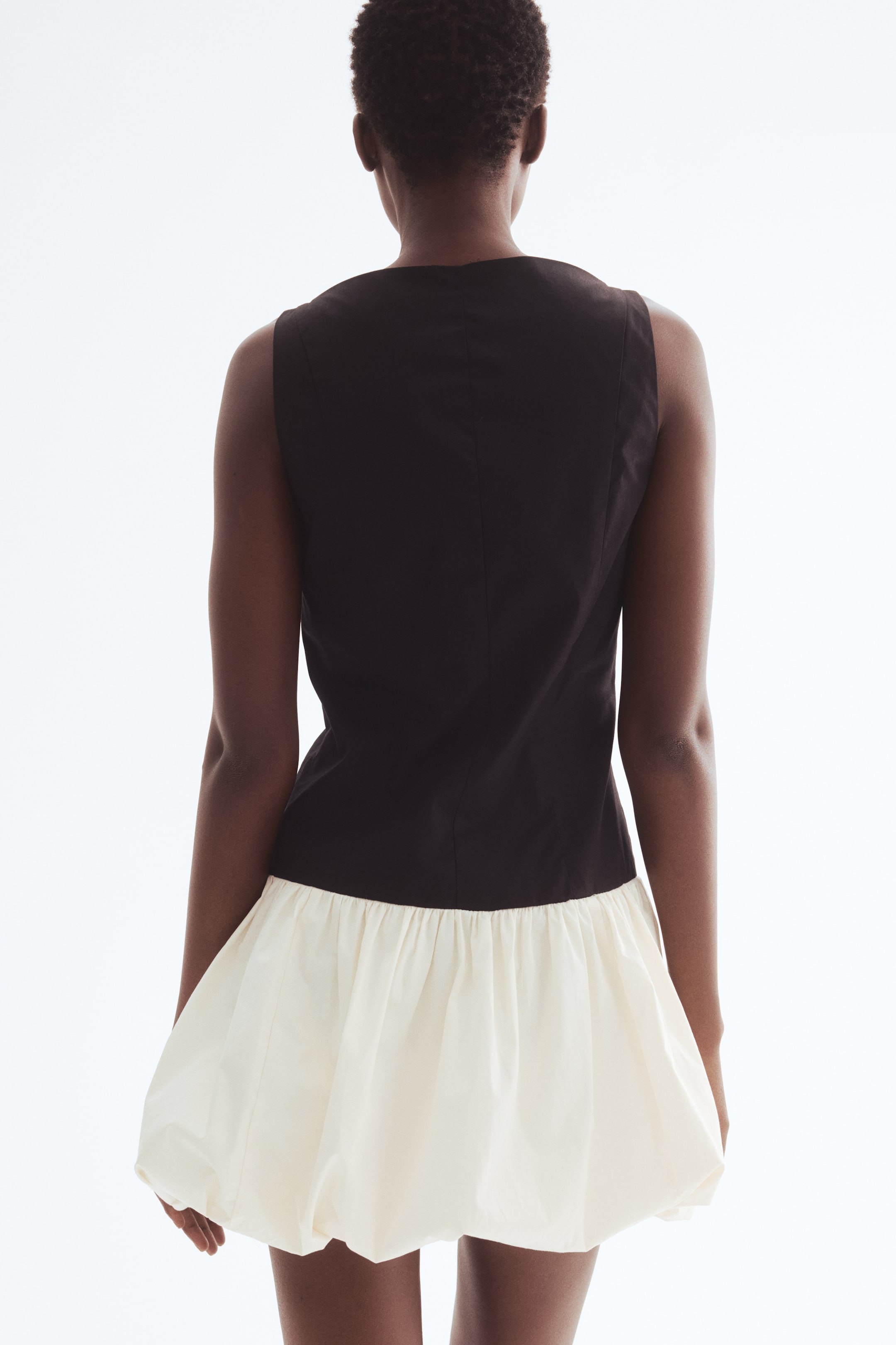 View larger image: Bubble-hem dress - Black/Colour block - Ladies | H&M SG 3