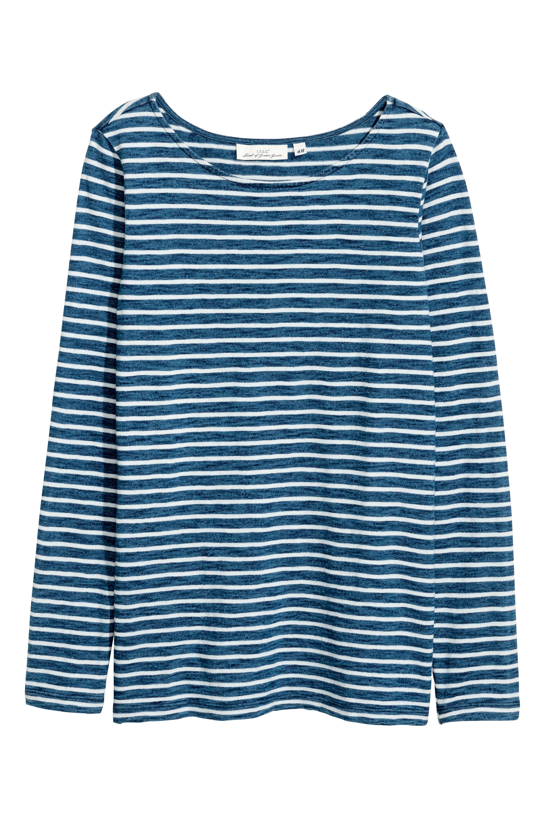 View larger image: Top in slub jersey - Dark blue/Striped - Ladies | H&M GB 1