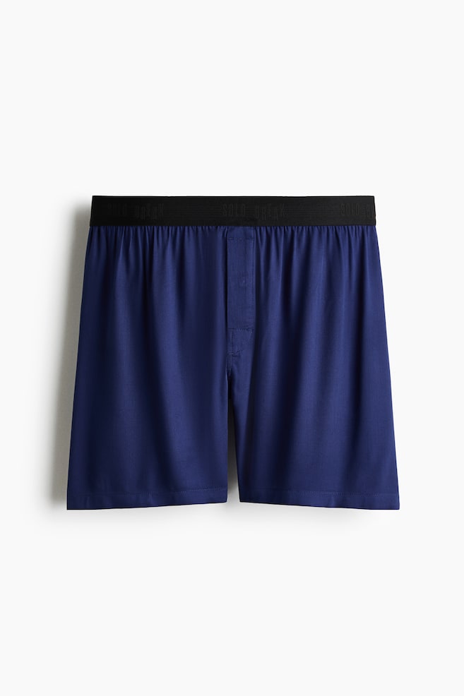 Satin Boxer Shorts - Dark blue/black/Black - 1