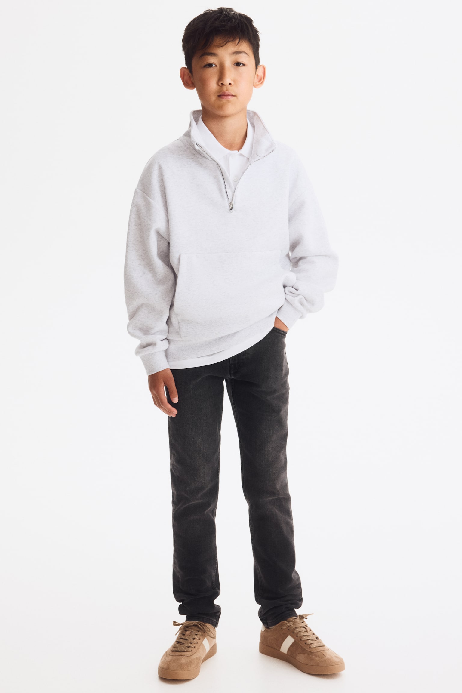 Skinny Fit Jeans - Чорний/Чорний/Блакитний денім - 1
