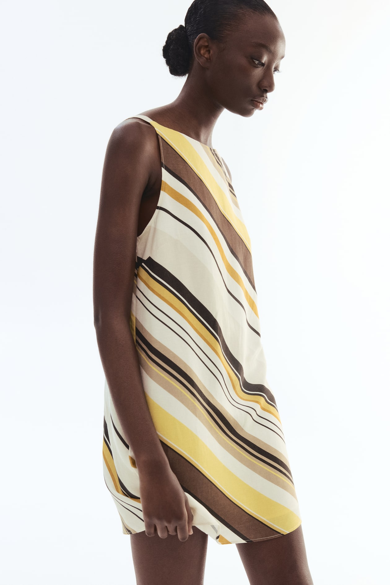 Sleeveless linen-blend dress - image 3