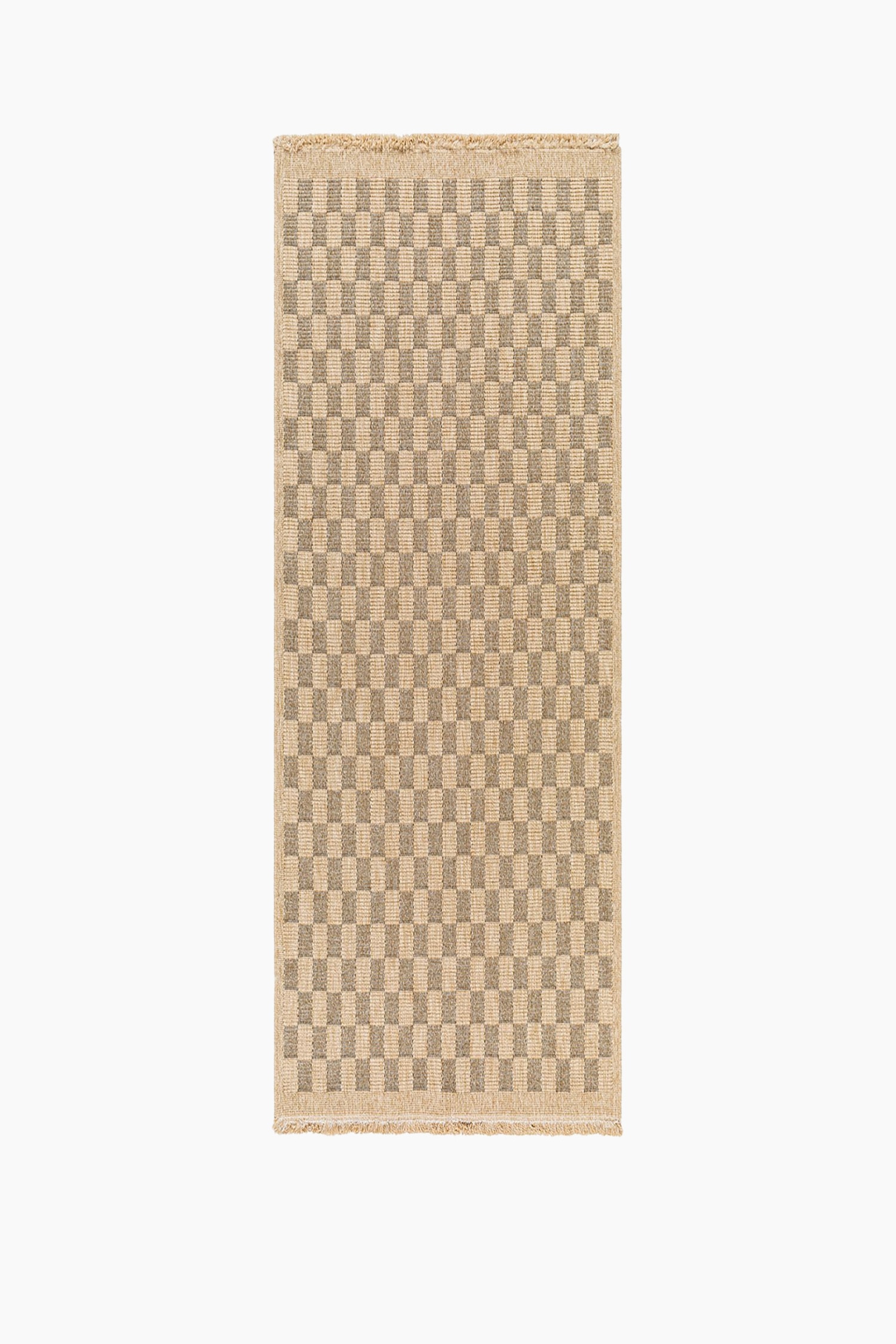 Mirage In- & Outdoor Cottage Checkboard Fringe Rug - Brown