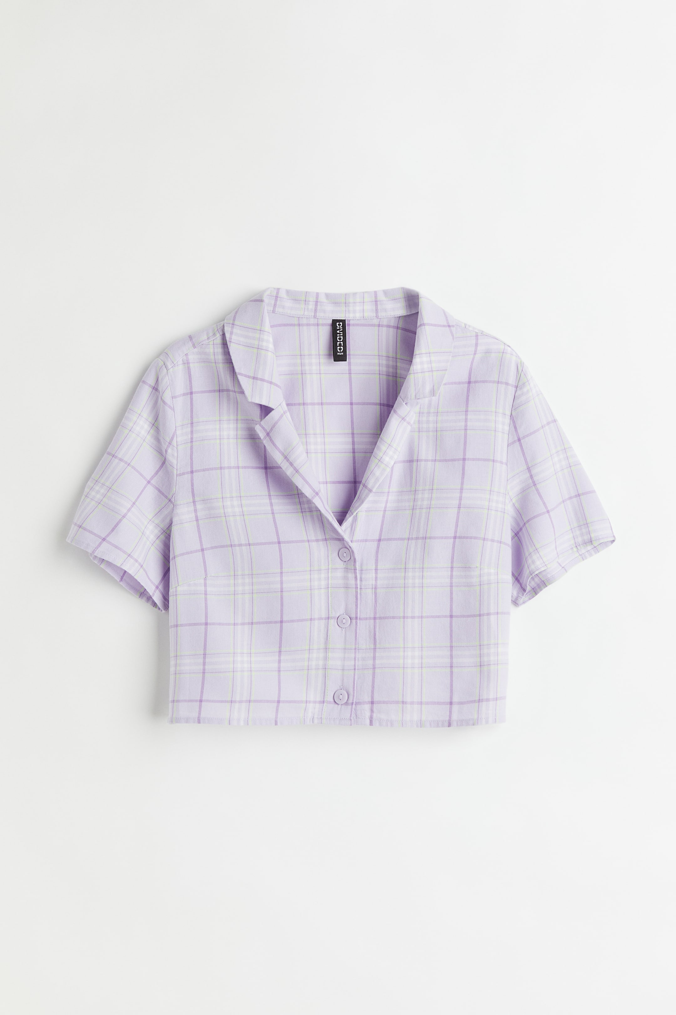 View larger image: Cropped shirt - Purple/Checked - Ladies | H&M 1