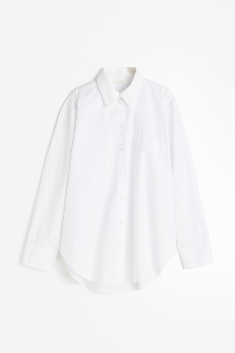 Oversized Poplin Shirt - White - Ladies | H&M US