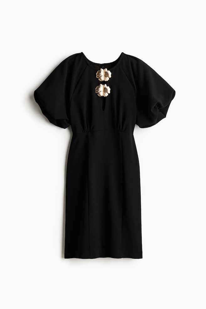 Kleid mit Verzierung - Black - 1