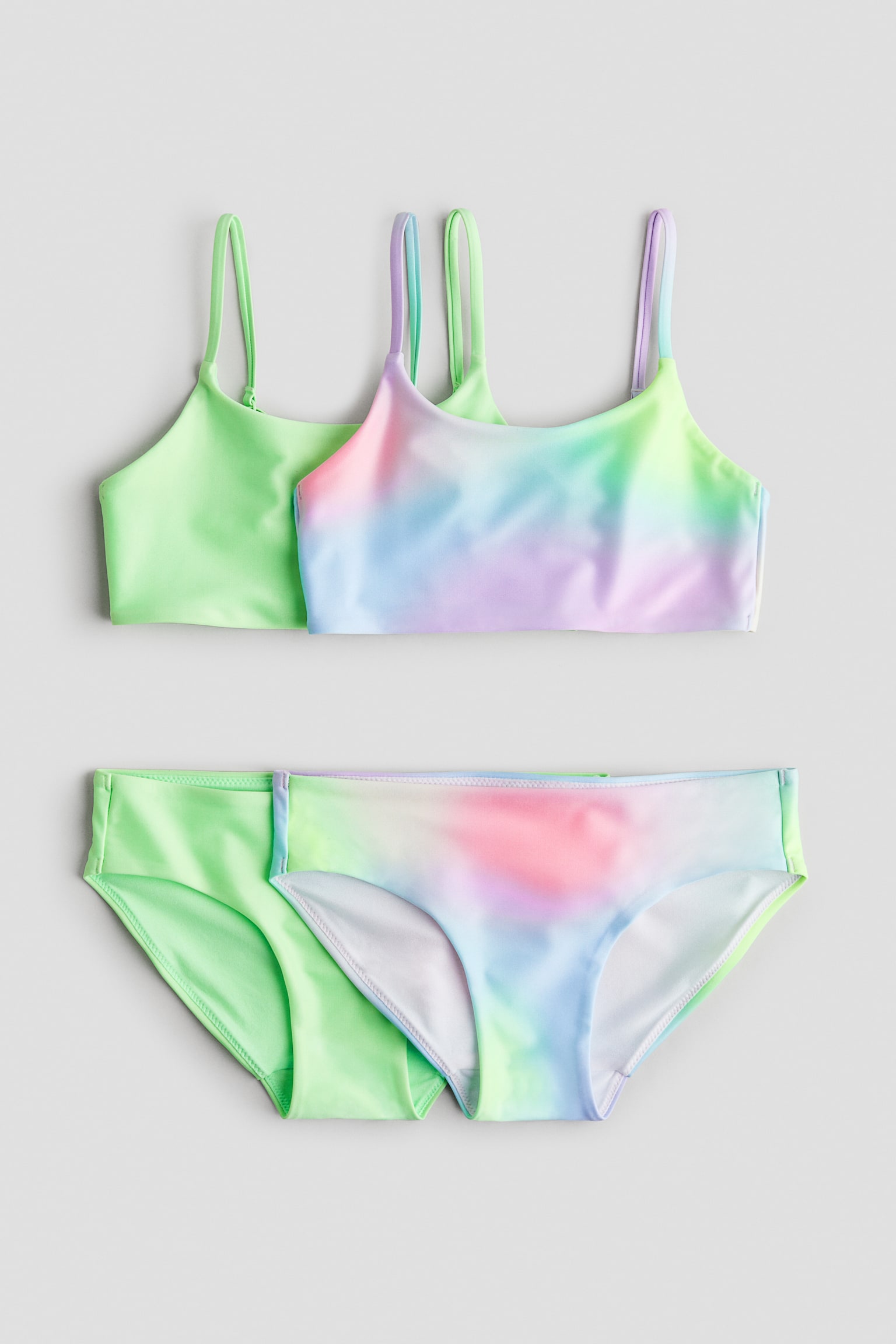 2-pack Bikinis - Bright green/tie-dye - 1