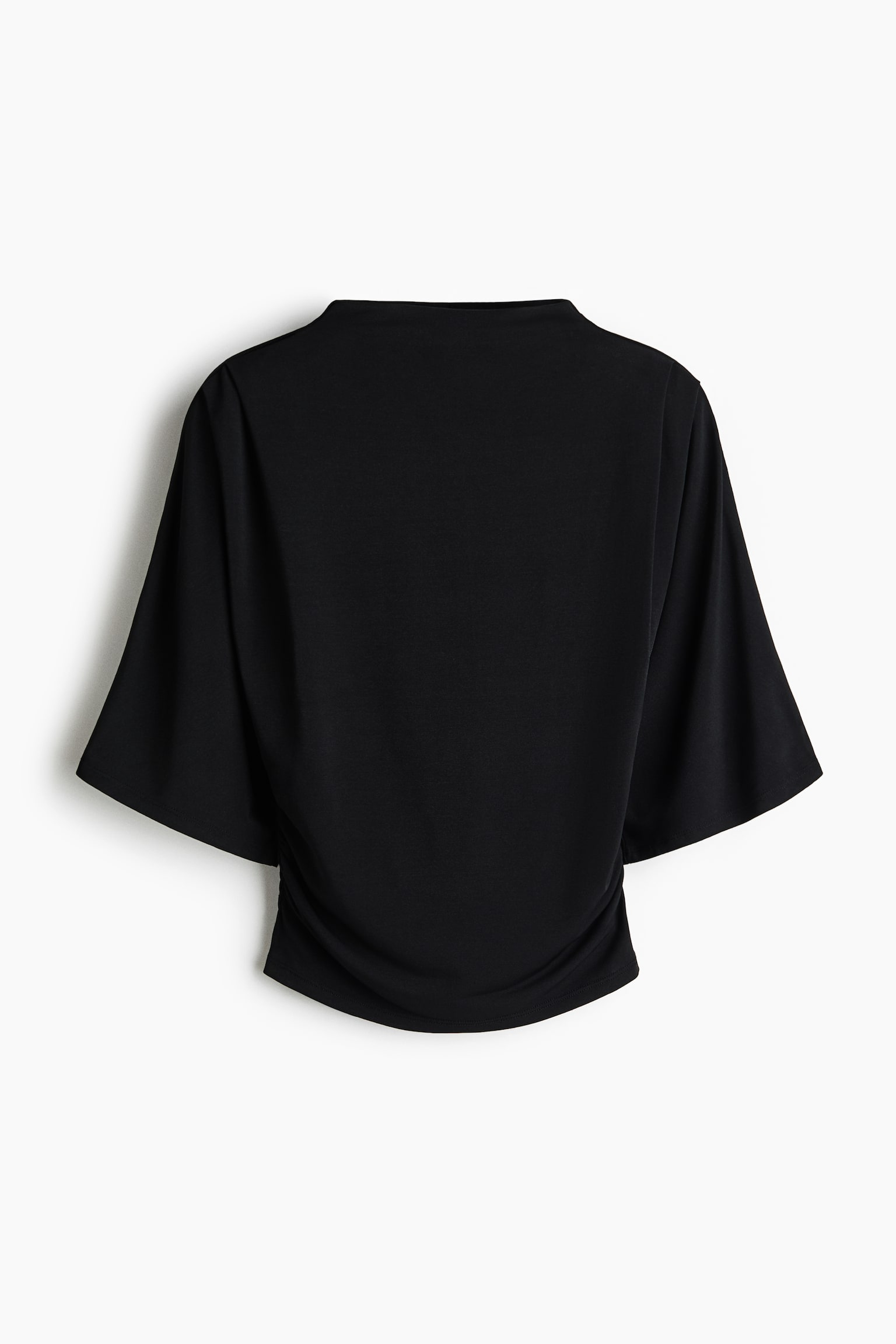 Draped jersey top - Black/Dark red/Olive green