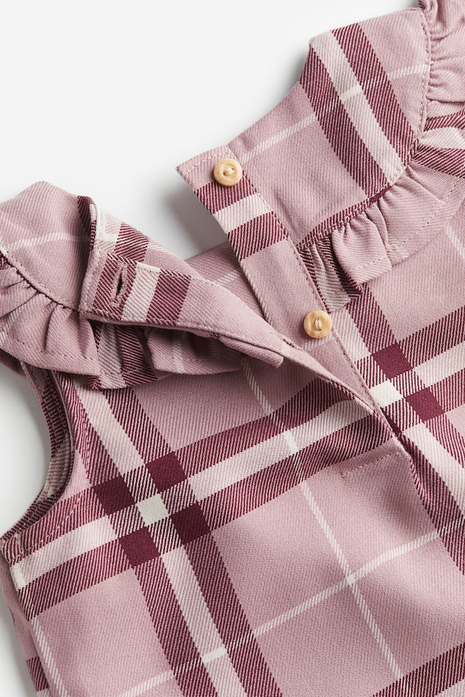 Collared twill dress - Pink/Checked - 2