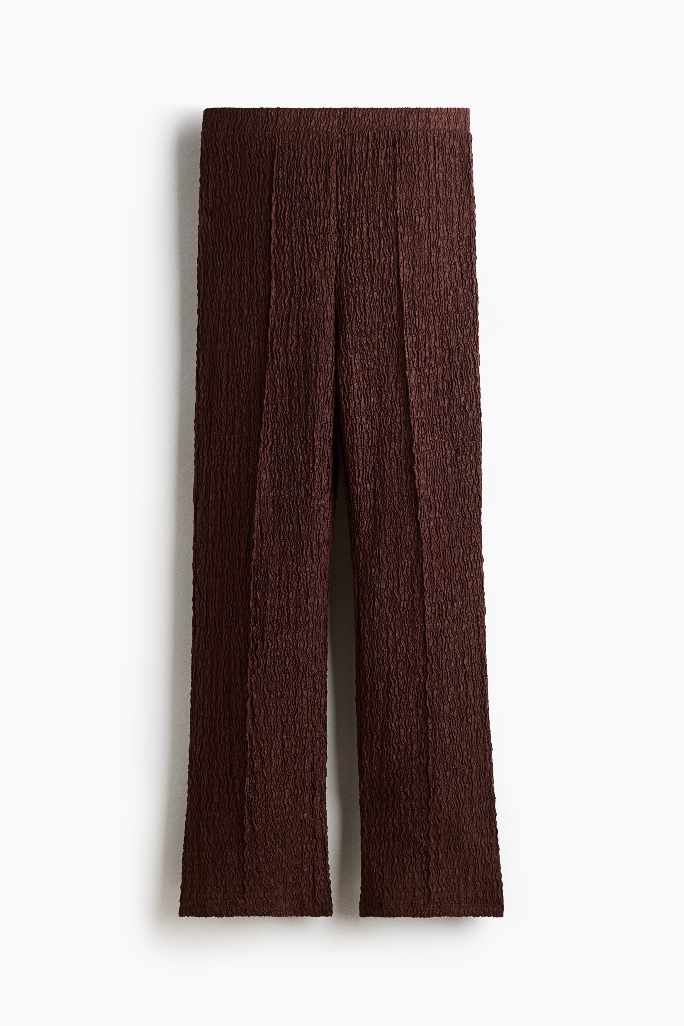 Textured jersey trousers - Dark brown/Navy blue