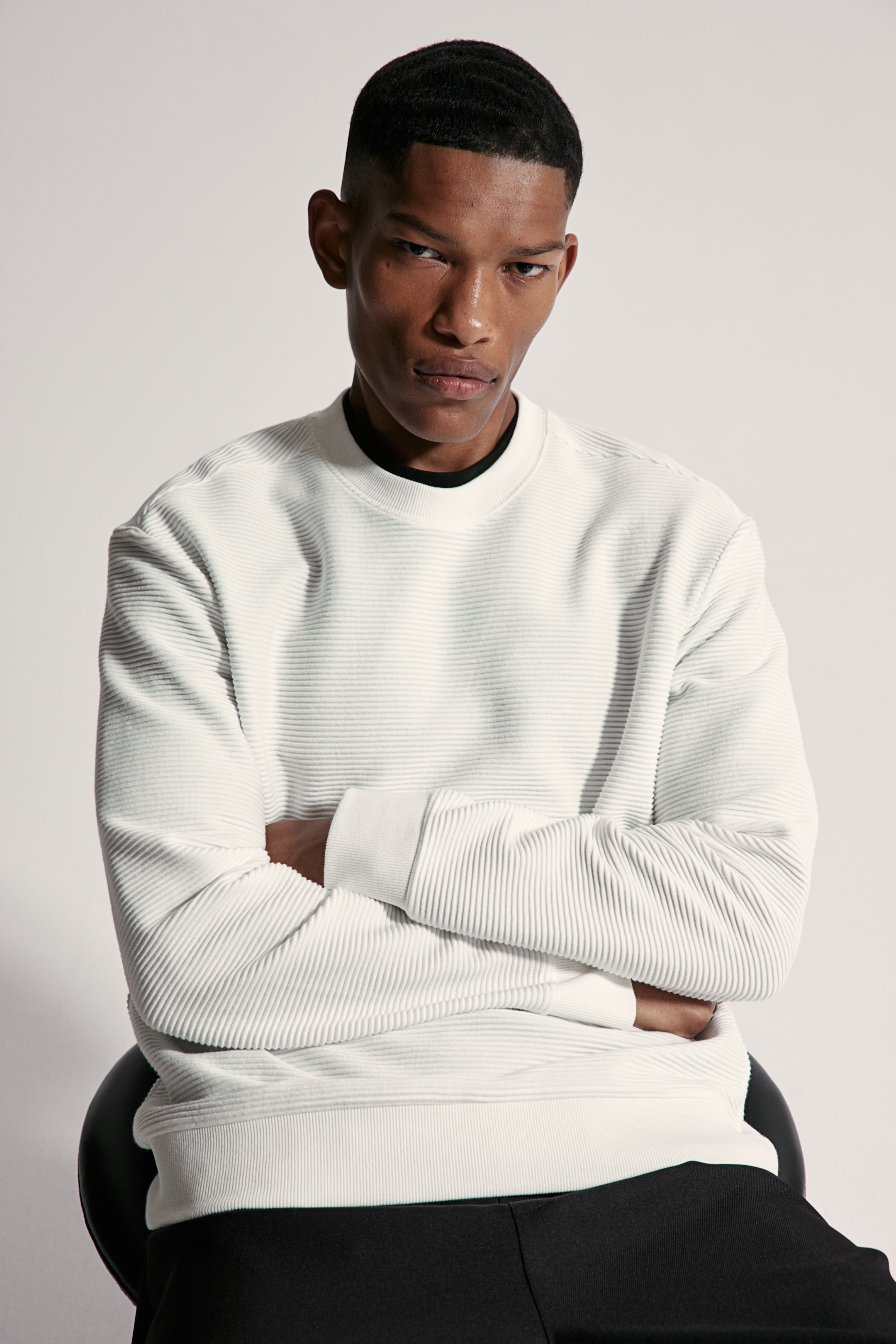 Regular Fit Ribbed Sweatshirt