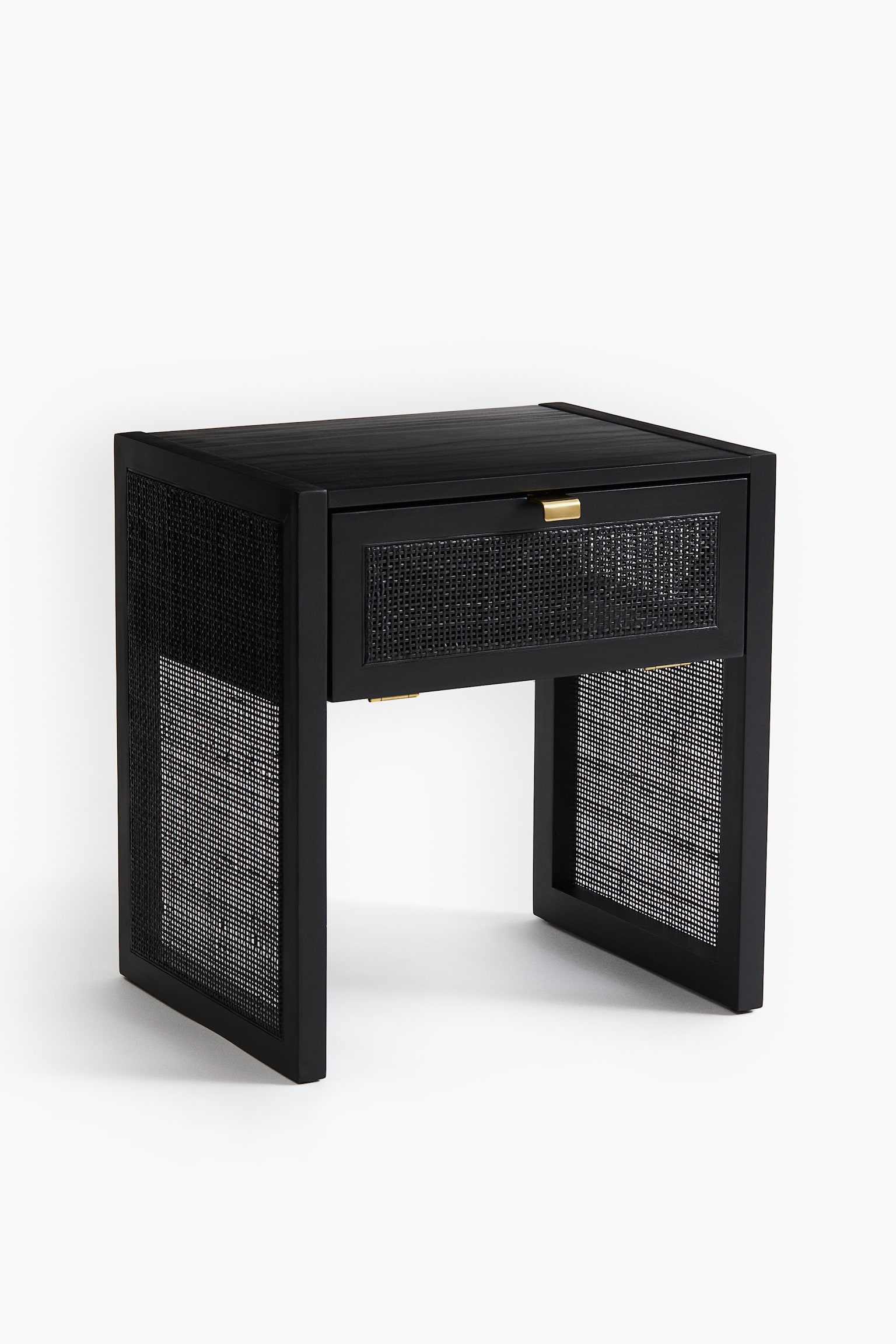 Rattan bedside table - Black/Dark brown - 1