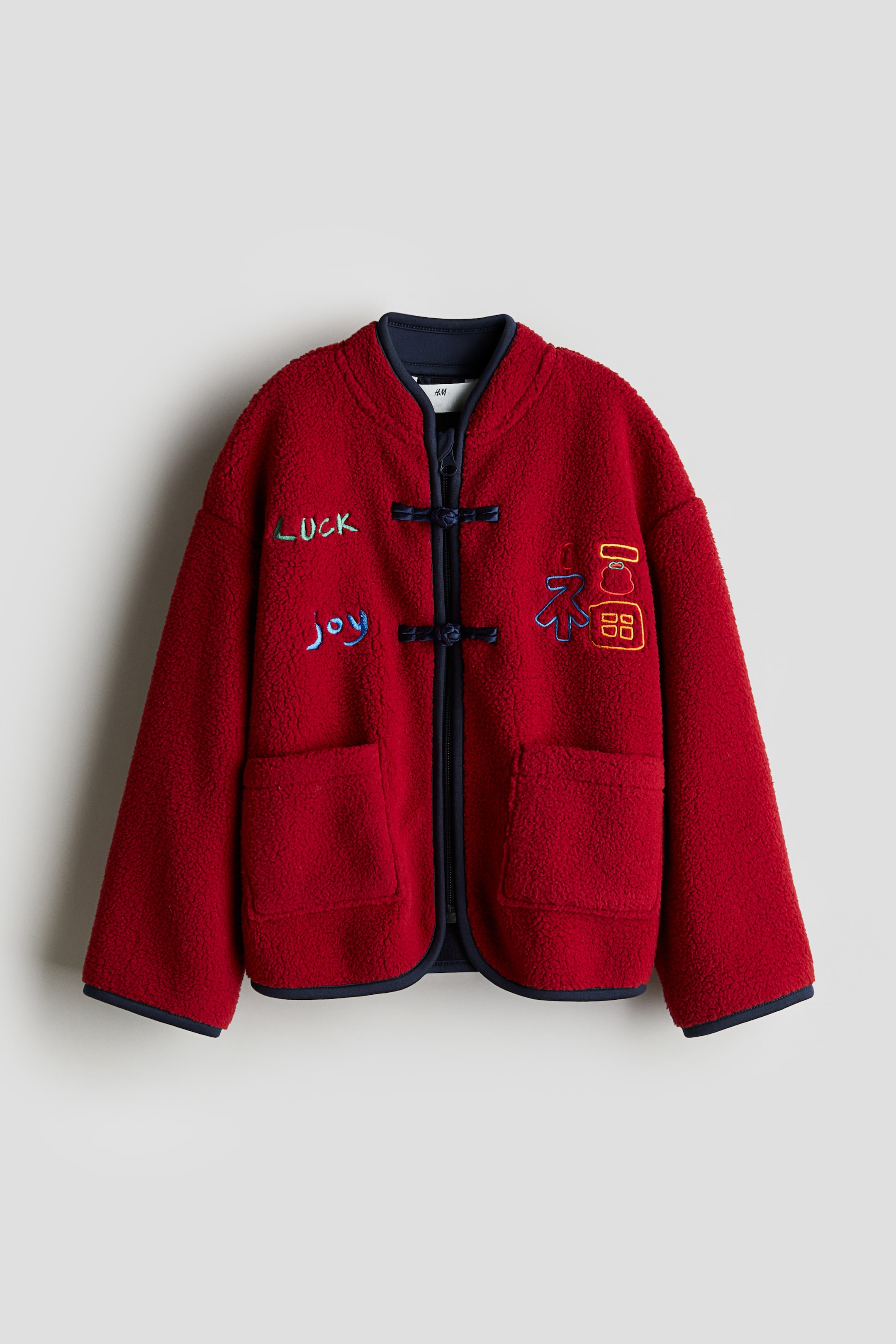 Embroidered Teddy Fleece Jacket