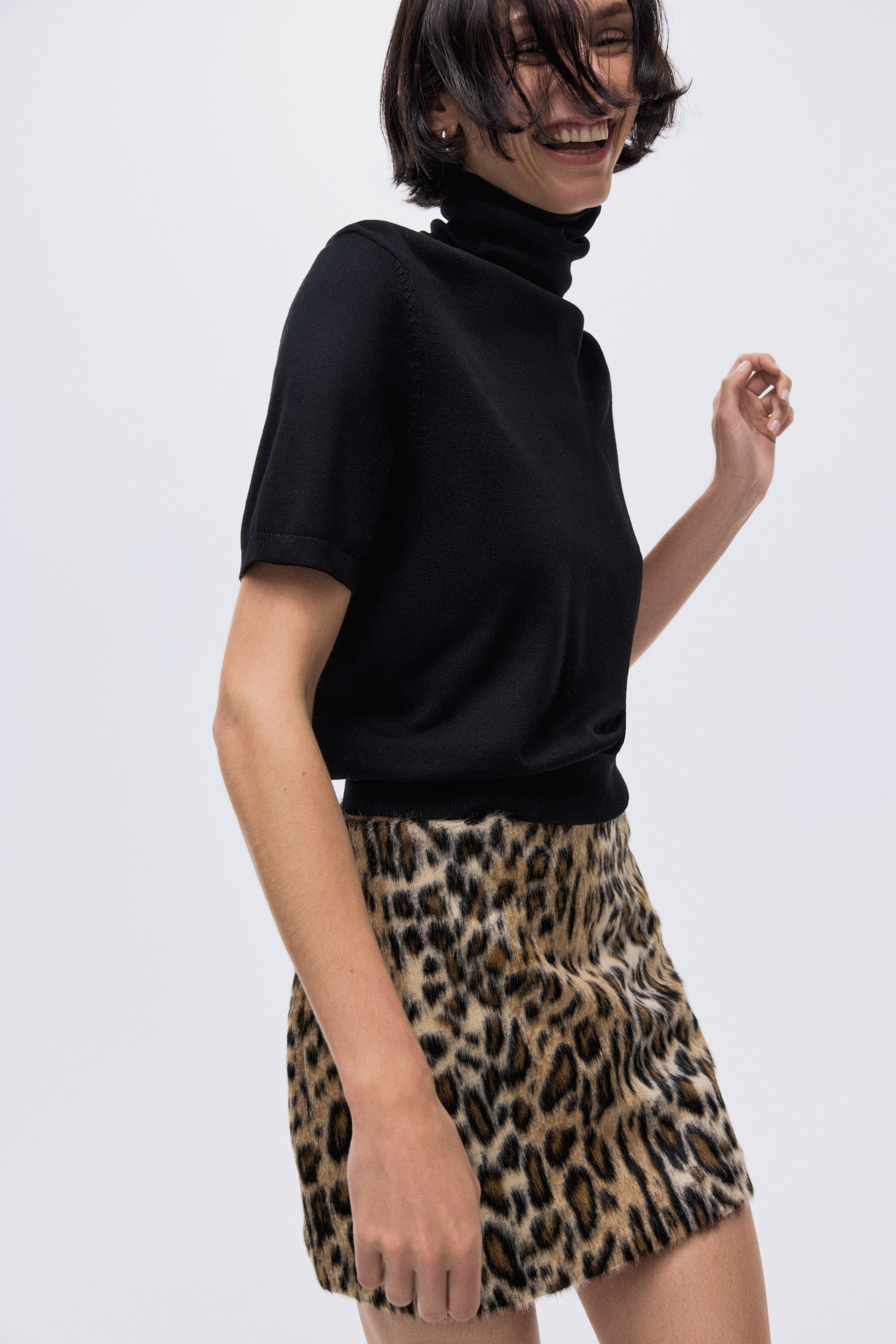 Zobrazit větší obrázek: Minisukně - Béžová/leopardí potisk - ŽENY | H&M CZ 4