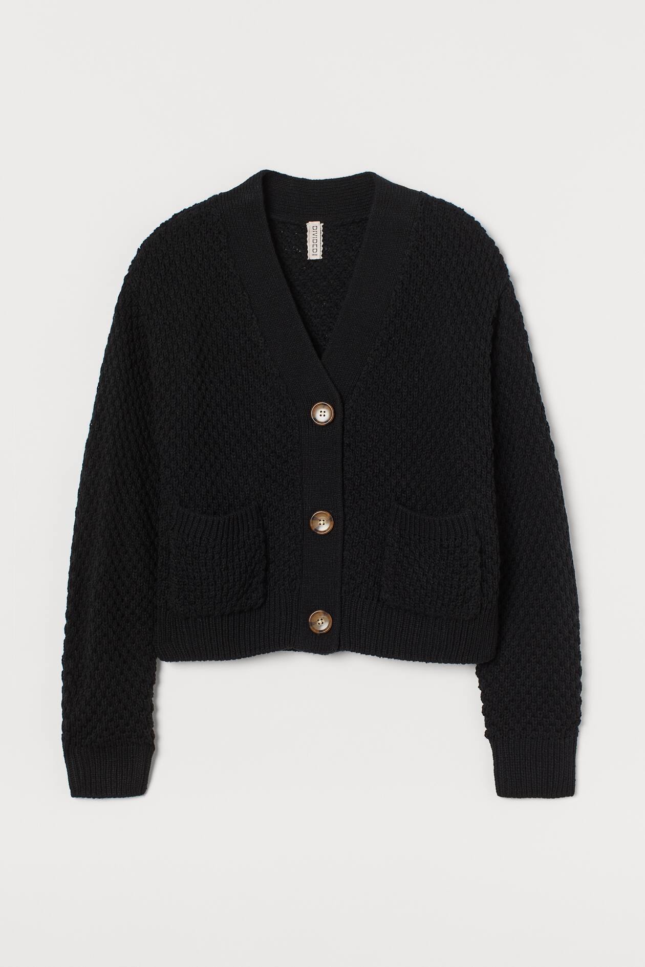 Chunky Cropped Black Cardigan Chunky Cropped Black Cardigan Chunky - Main Image