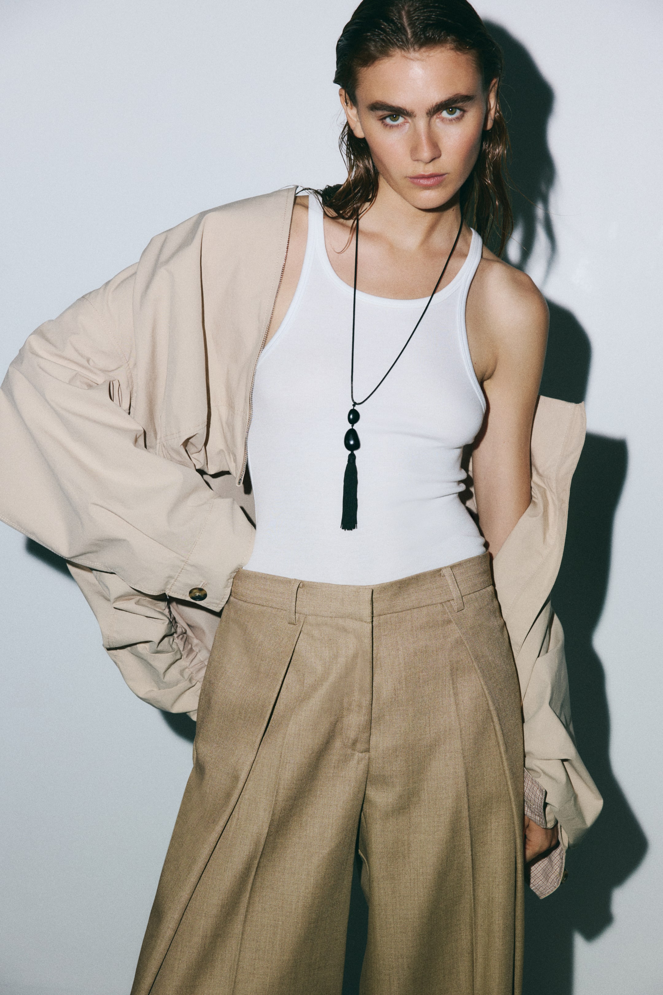Wrap-Detail Dress Pants
