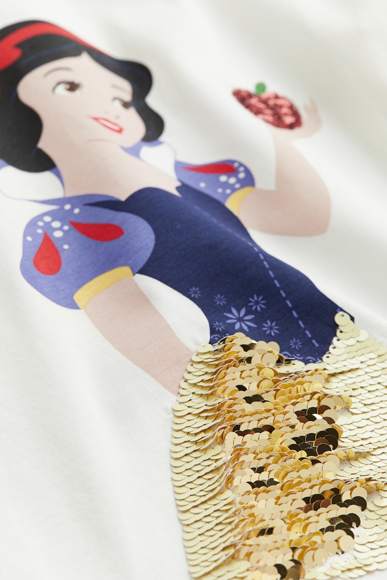 リバーシブルスパンコールTシャツ - ホワイト／白雪姫 - Kids | H&M JP