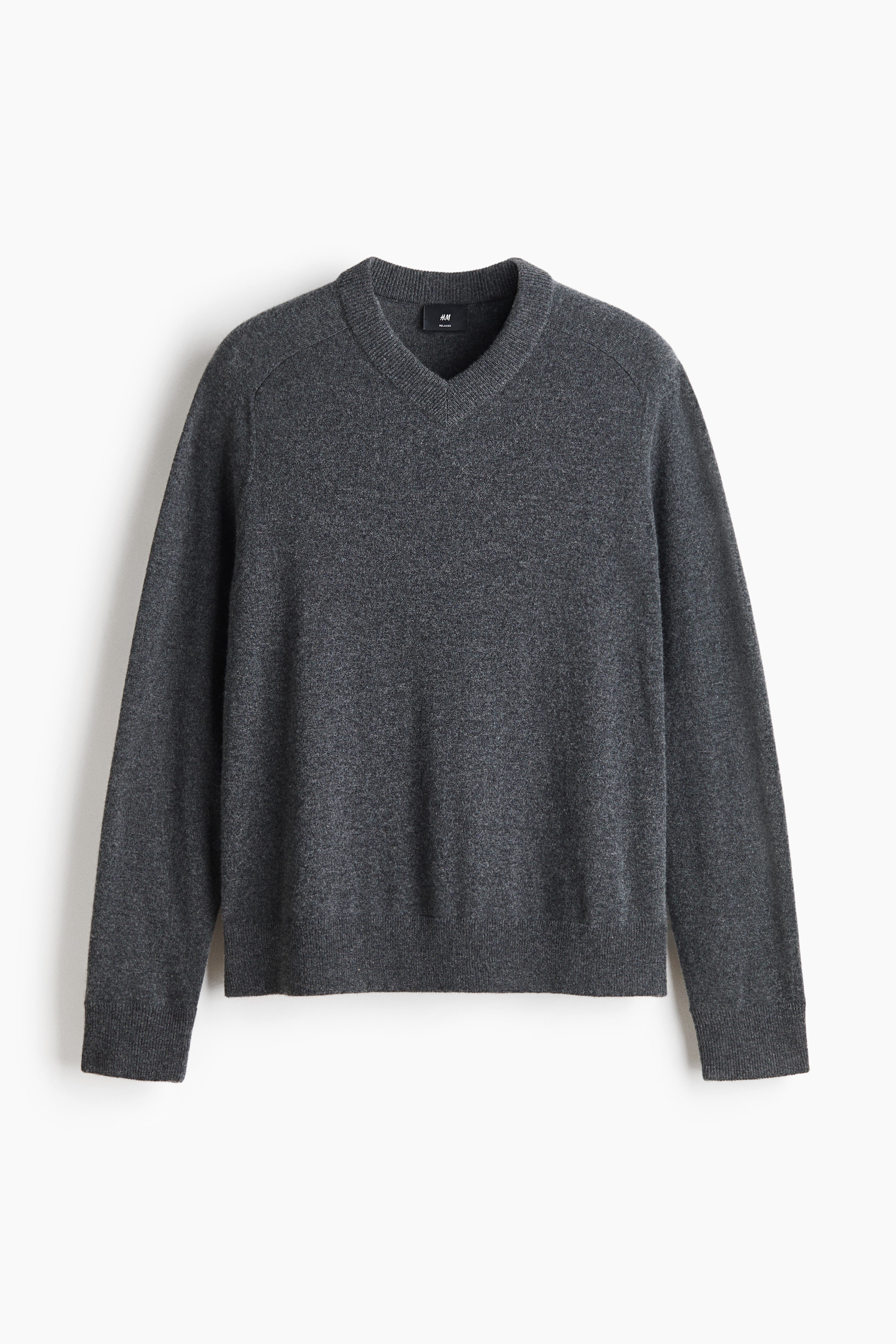 Relaxed-Fit Cashmere Sweater - Dark gray/Black