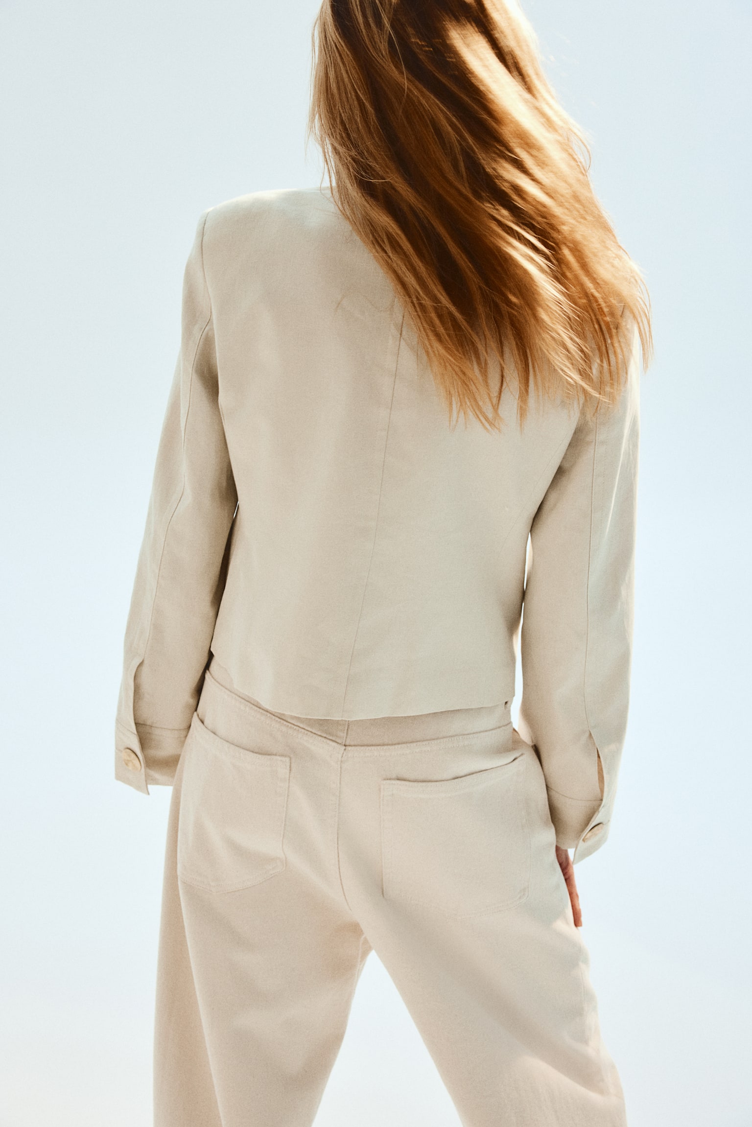 Veste en lin - Beige clair/Noir - 6