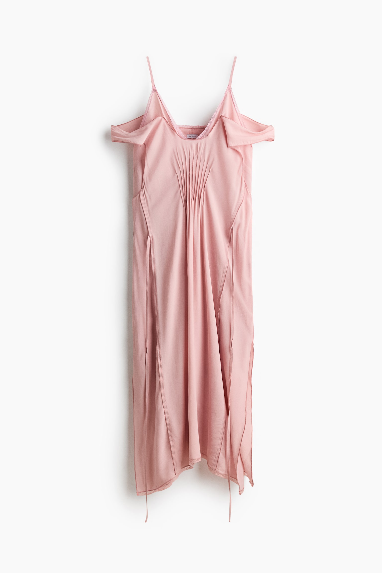 Layered cold shoulder dress - Light dusty pink - 1