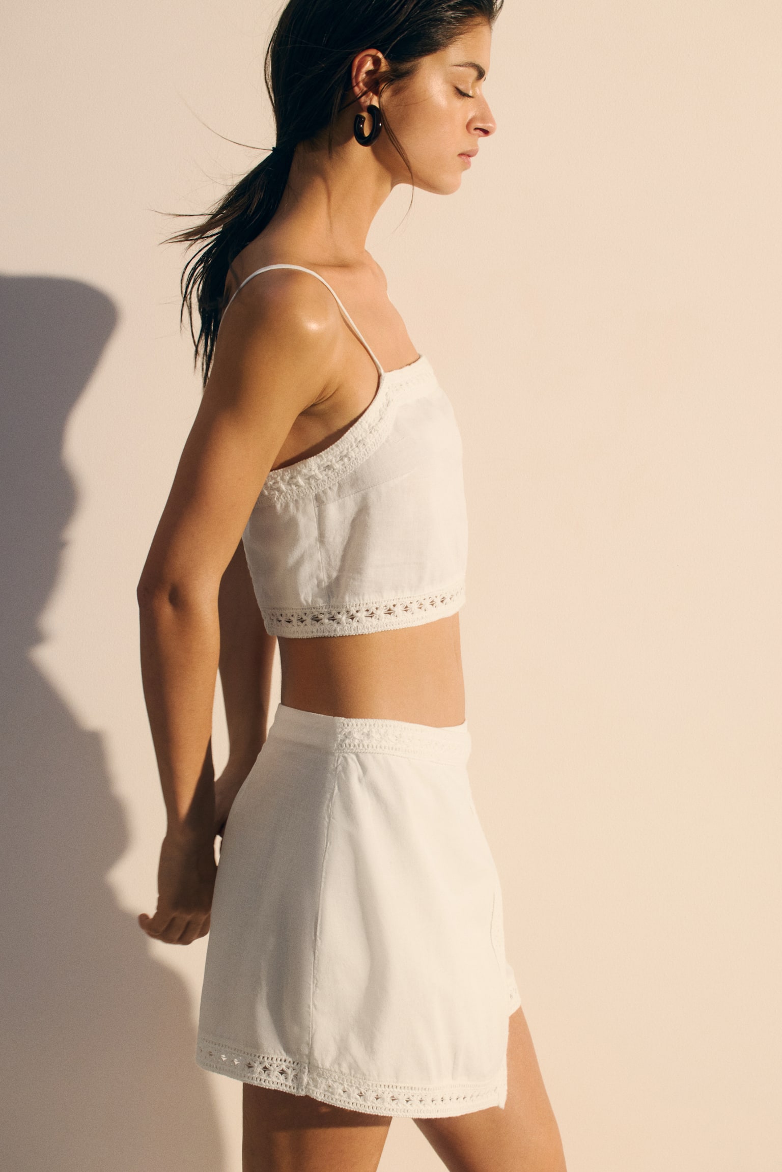 Linen-blend beach skirt - White - 5