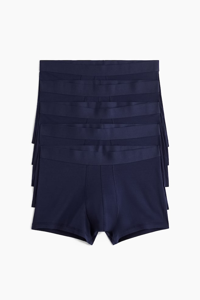 5er-Pack Kurze Trunks mit Lycra® - Marineblau/Schwarz/Dunkeltürkis/Türkis/Schwarz/Dunkelbraun/Beige/Weinrot/Hellblau/Dunkelgraumeliert/Schwarz/Graumeliert/Weiß - 1