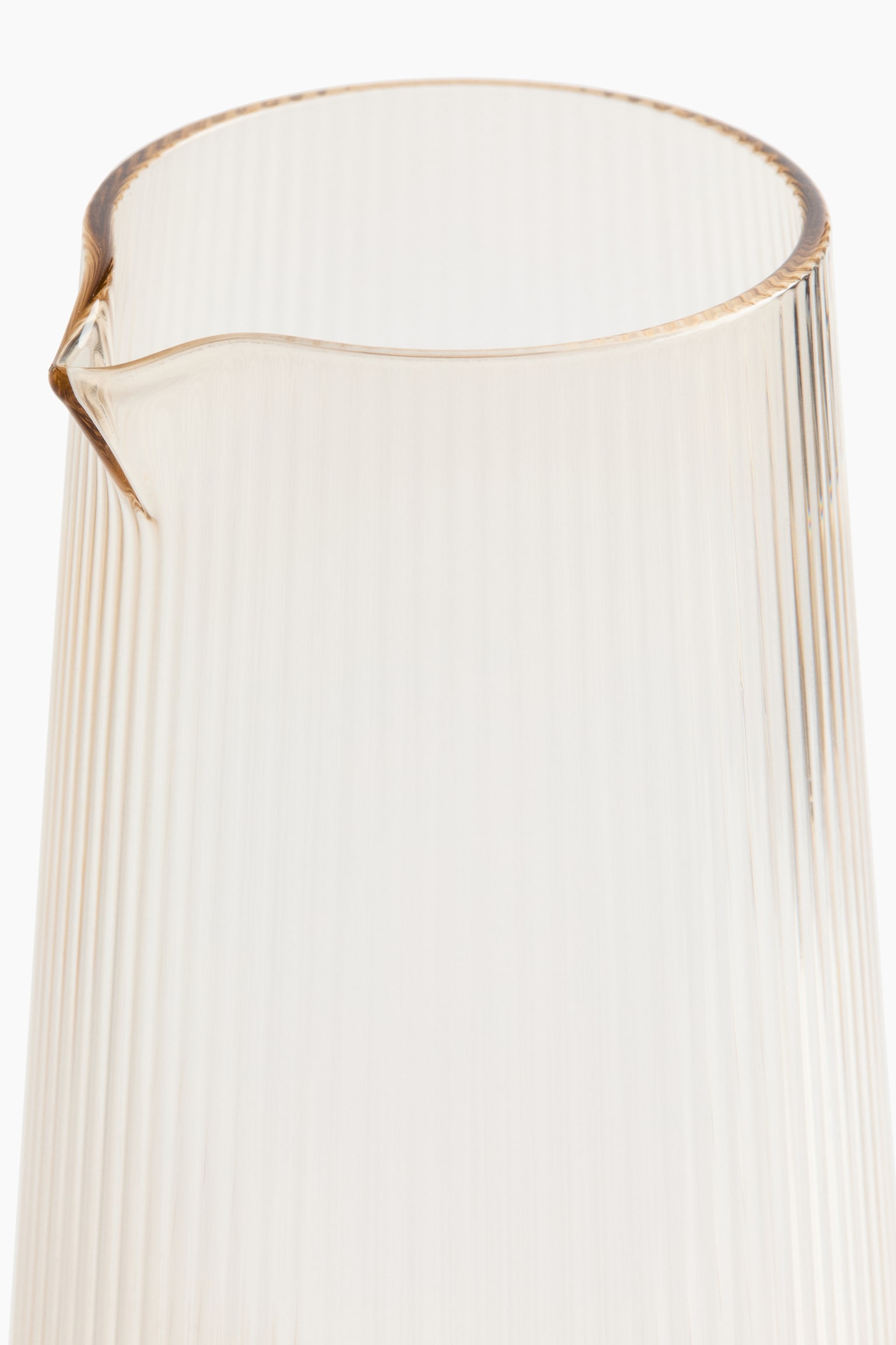 Garrafa de mesa em vidro com efeito estriado - Bege - 3