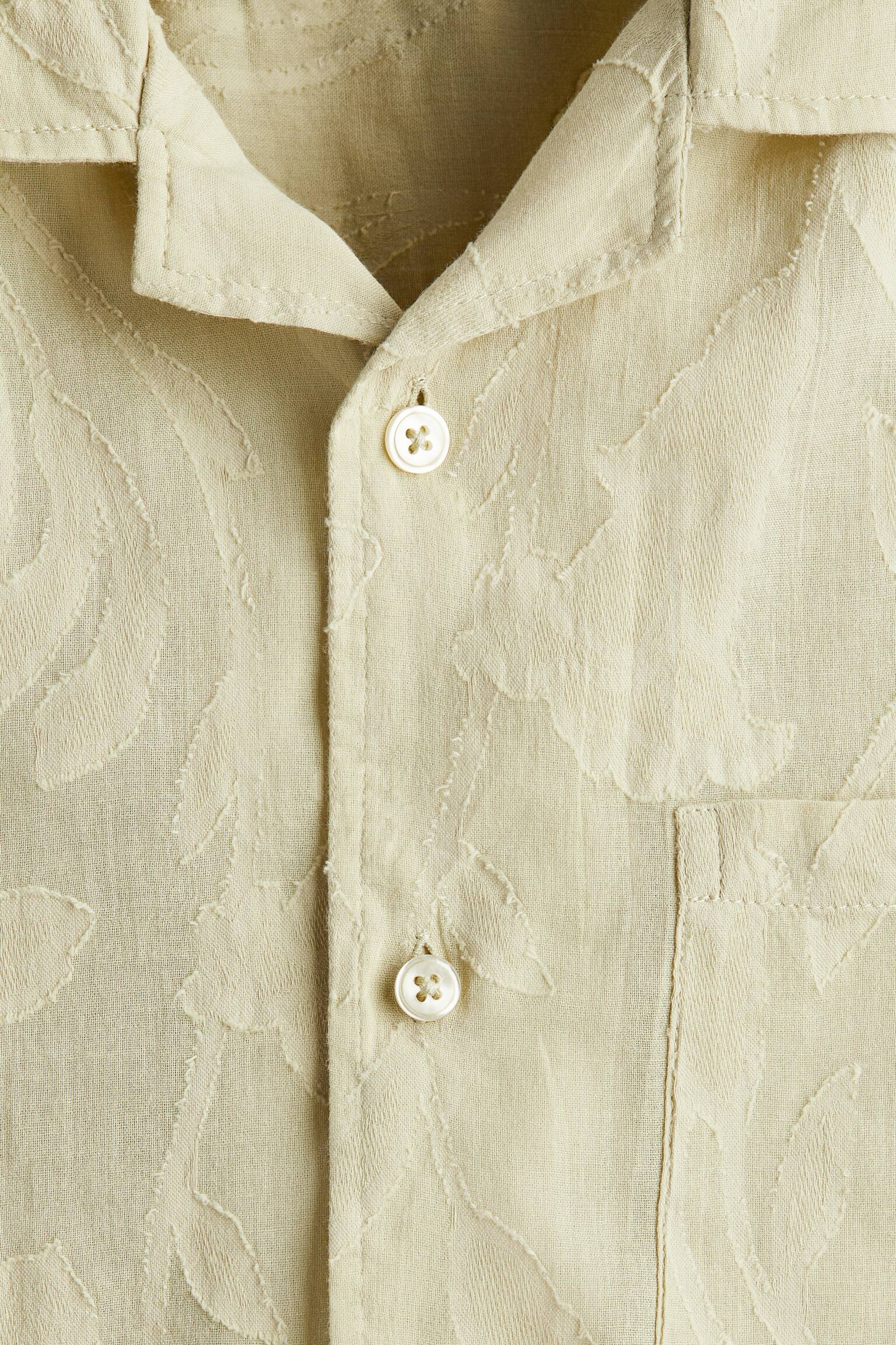 Regular Fit Jacquard-weave resort shirt - Light pistachio green/Brown/Light blue - 4