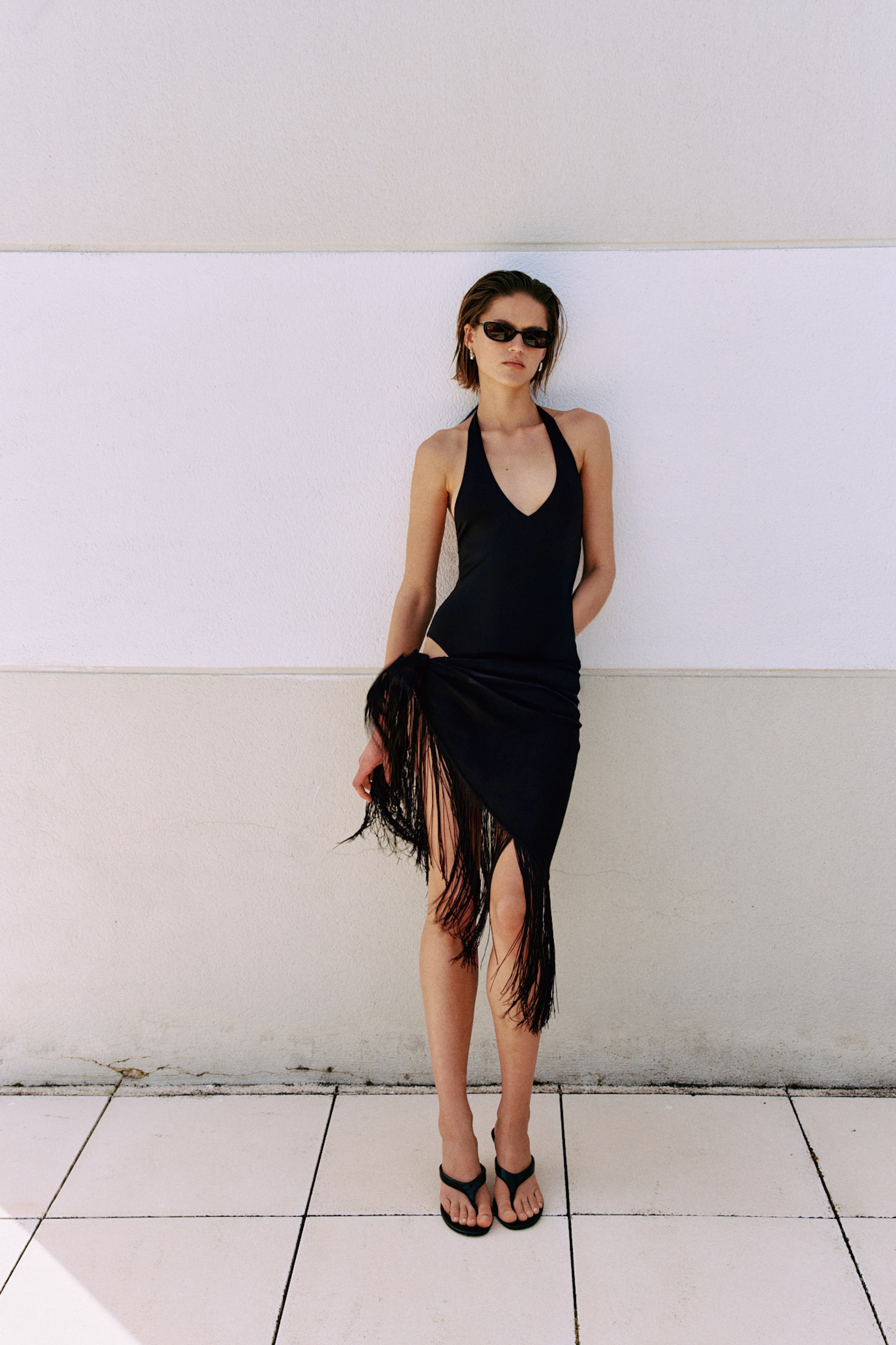 View larger image: Padded-cup halterneck swimsuit - Black - Ladies | H&M 1