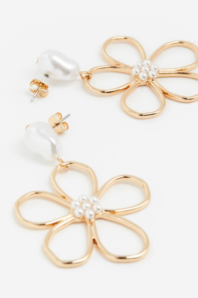 Flower-shaped earrings - Gold-coloured/Flower - 4